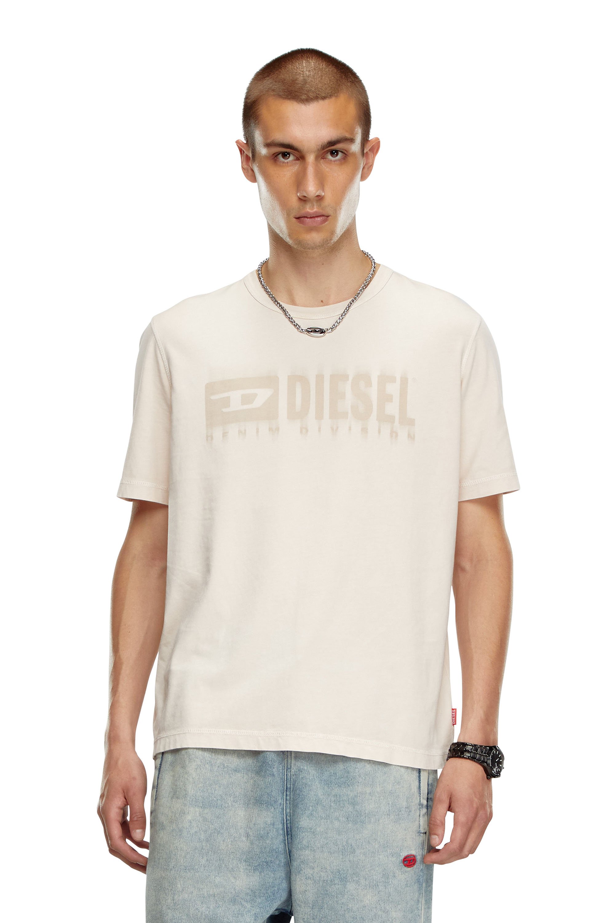 Diesel - T-ADJUST-K4, Camiseta con tratamiento desteñido por el sol Hombre in Beige - 1