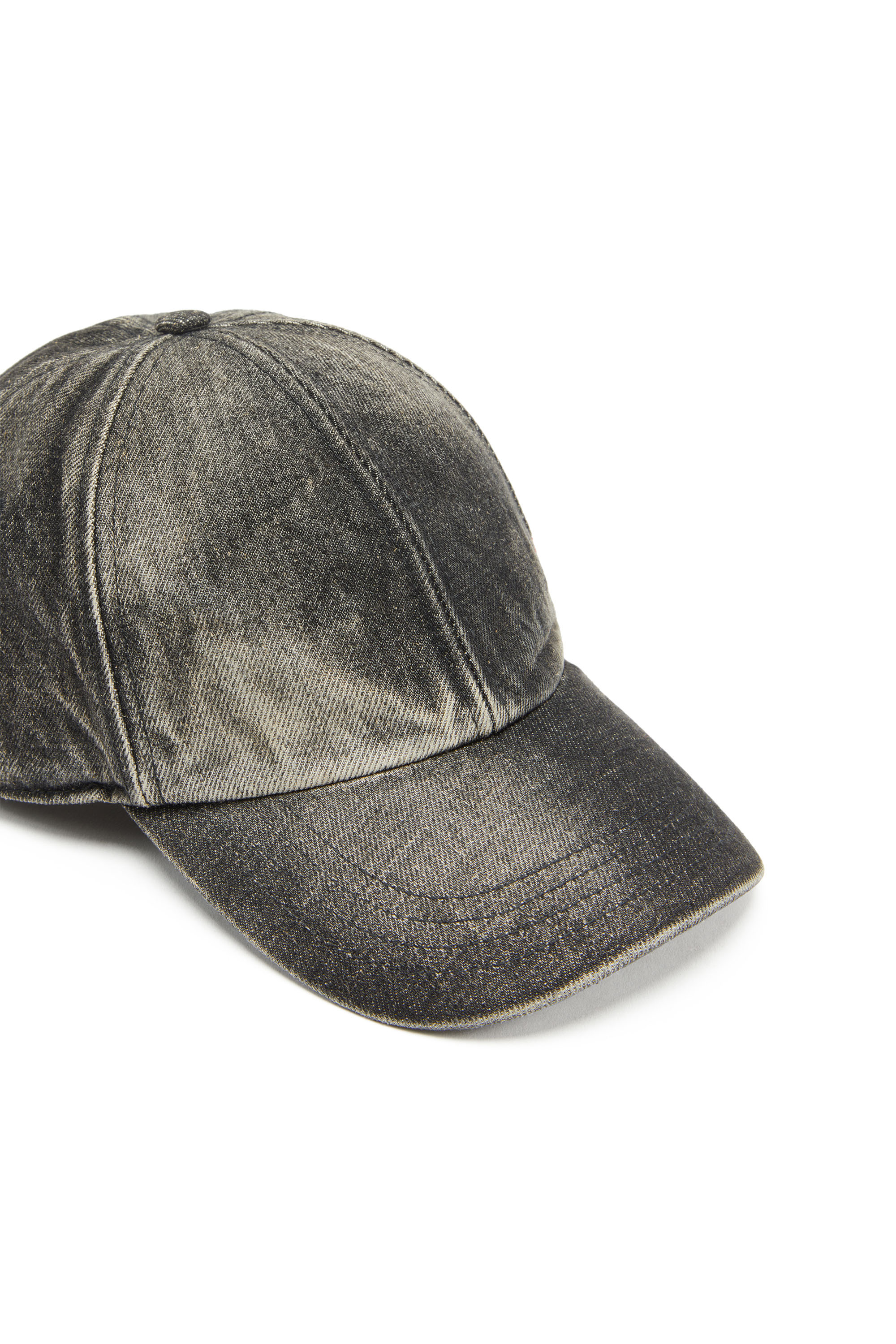 Diesel - C-LUPUS, Man's Baseball cap in washed denim in Black - 3