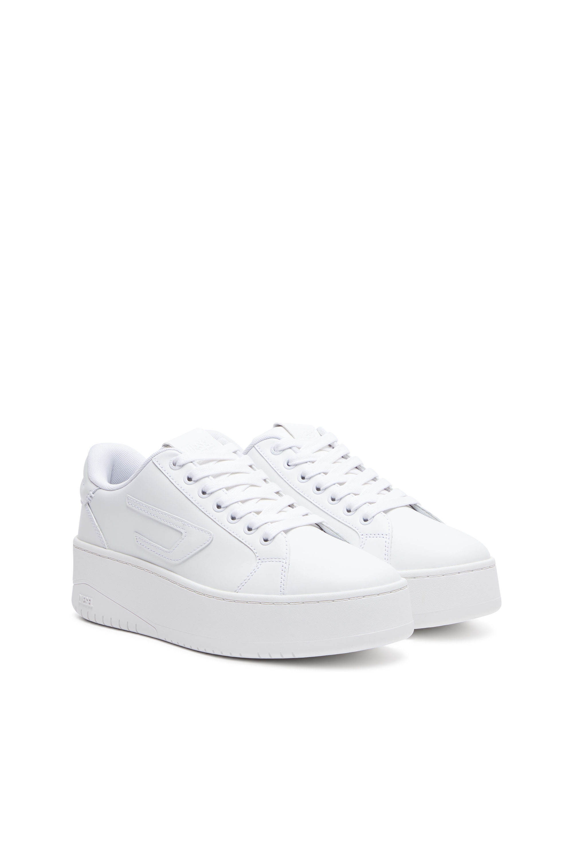 Diesel - S-ATHENE BOLD X, Woman's S-Athene Bold-Flatform sneakers in leather in White - 2