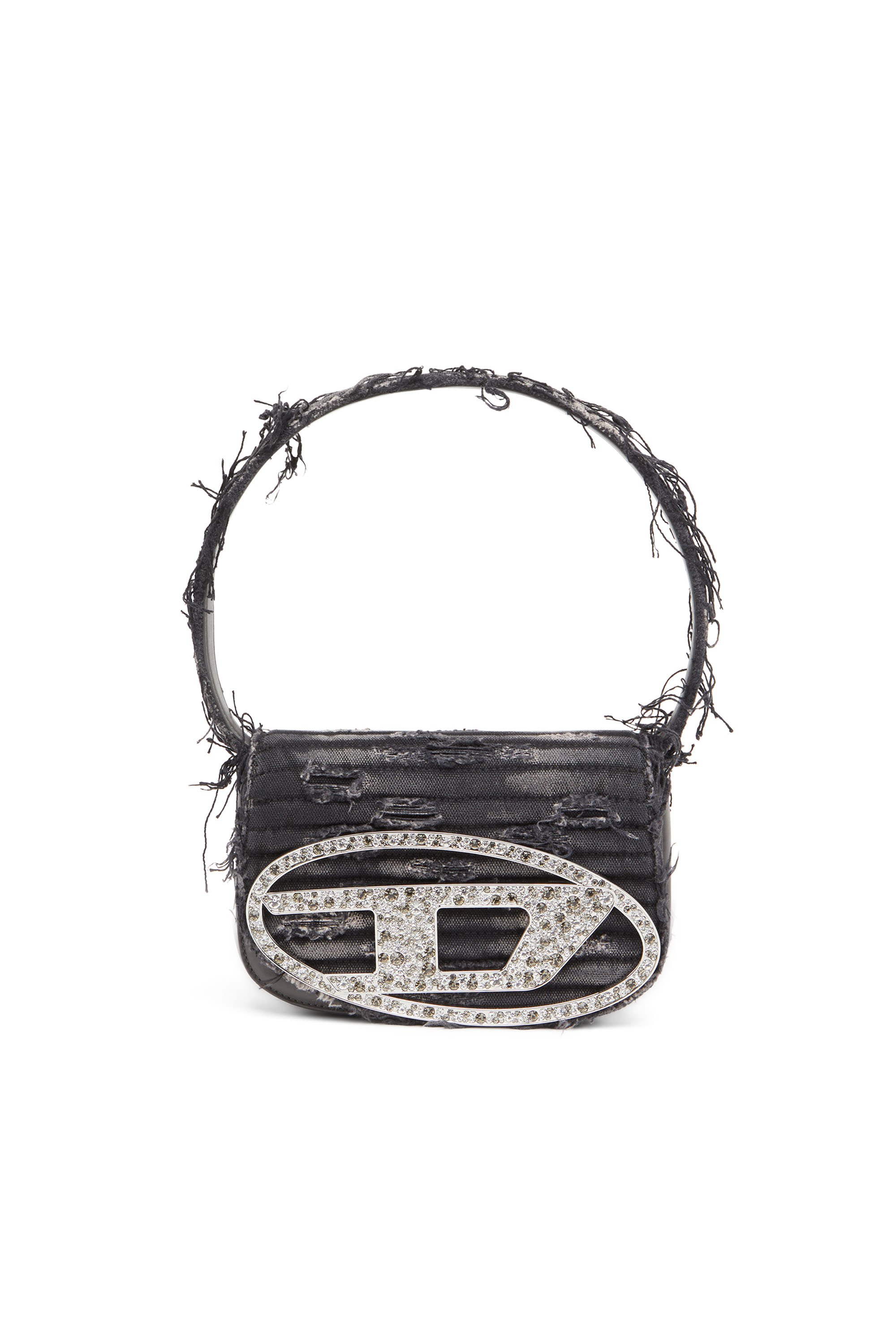 Diesel - 1DR, Woman's 1DR - Iconic shoulder bag in crystal canvas in Black - 1