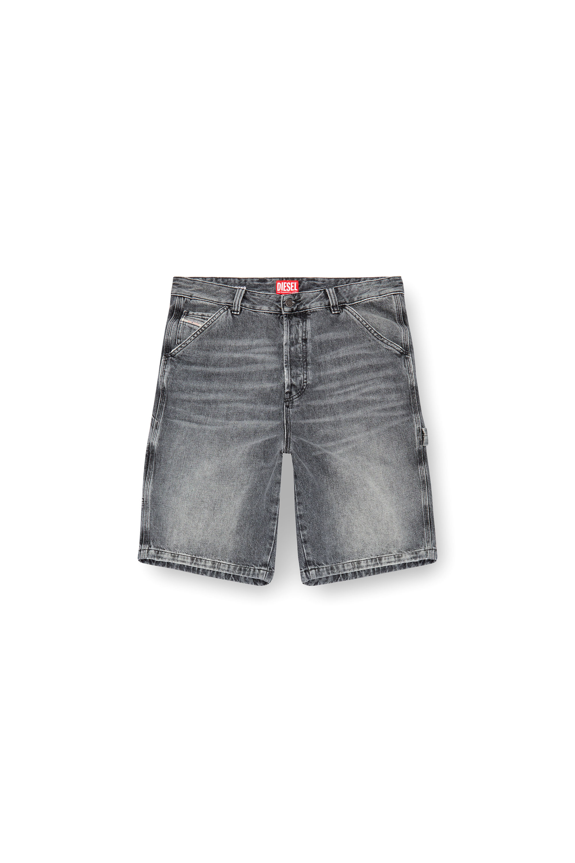 Diesel - D-LIVERY-SHORT, Man's Hemp denim utility shorts in Black - 5