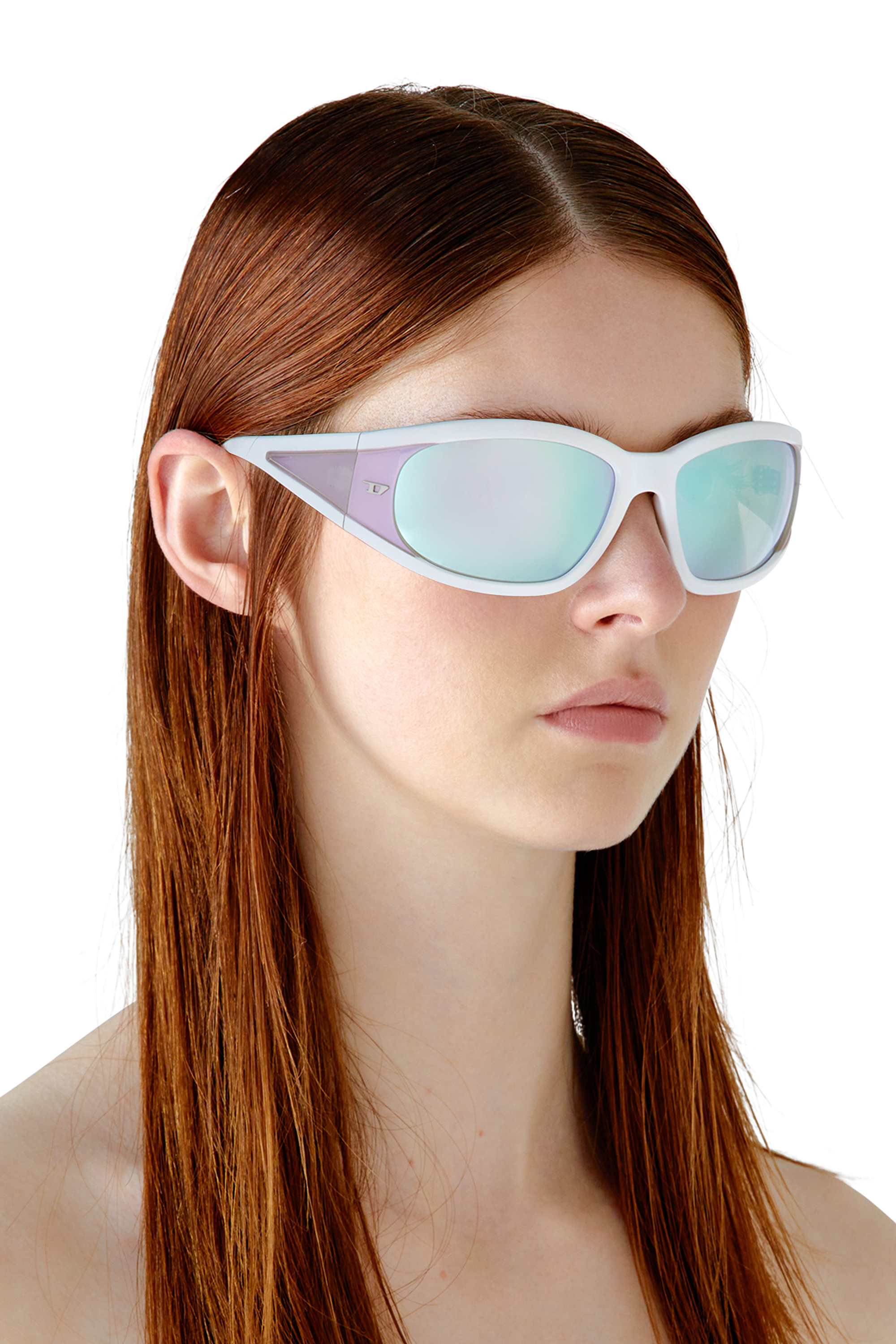 Diesel - 0DL3002, Gafas de sol rectangulares en acetato Unisex in Blanco - 6