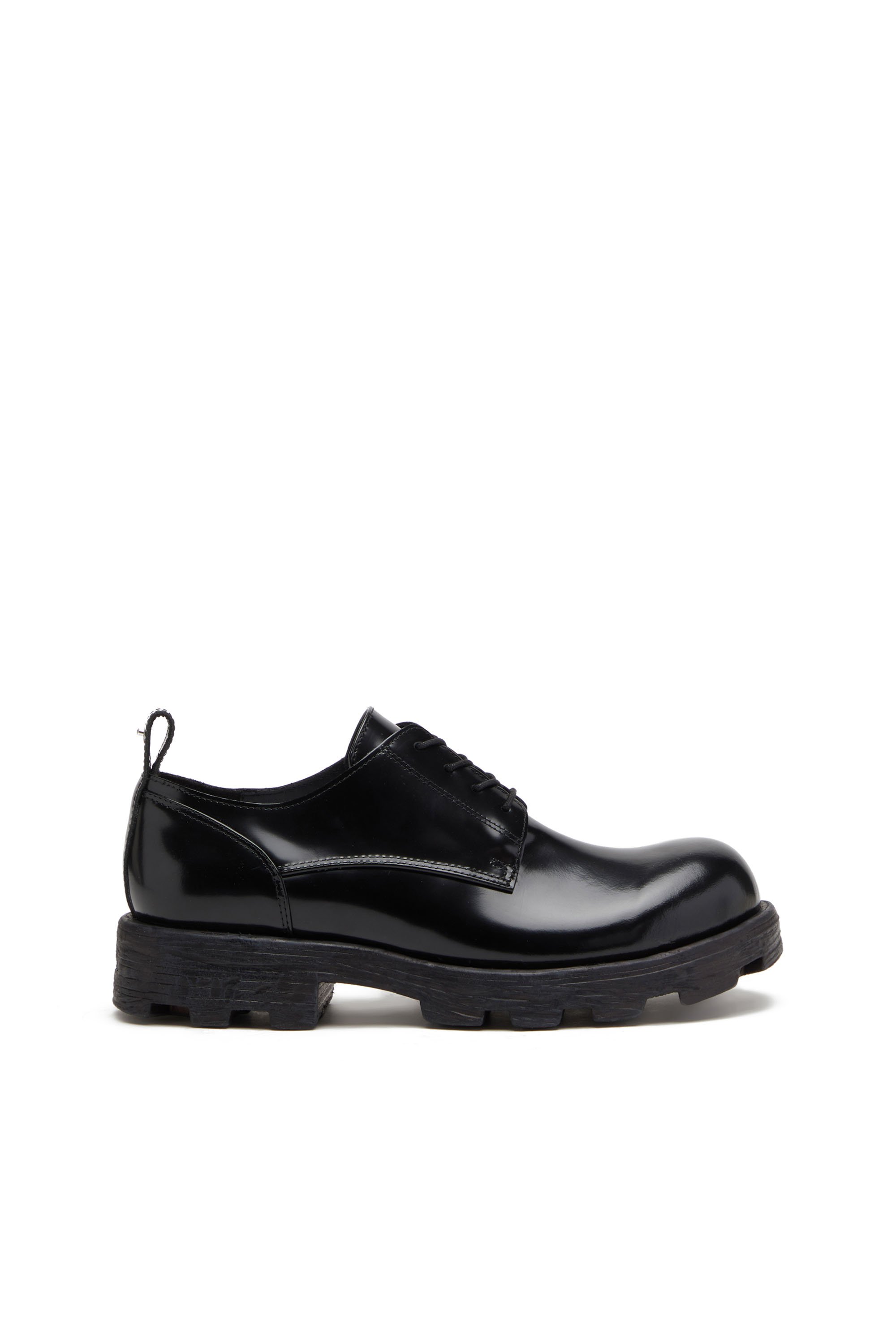 Diesel - D-HAMMER SH, Man's D-Hammer SH - Lace-up shoes in shiny leather in Black - 1