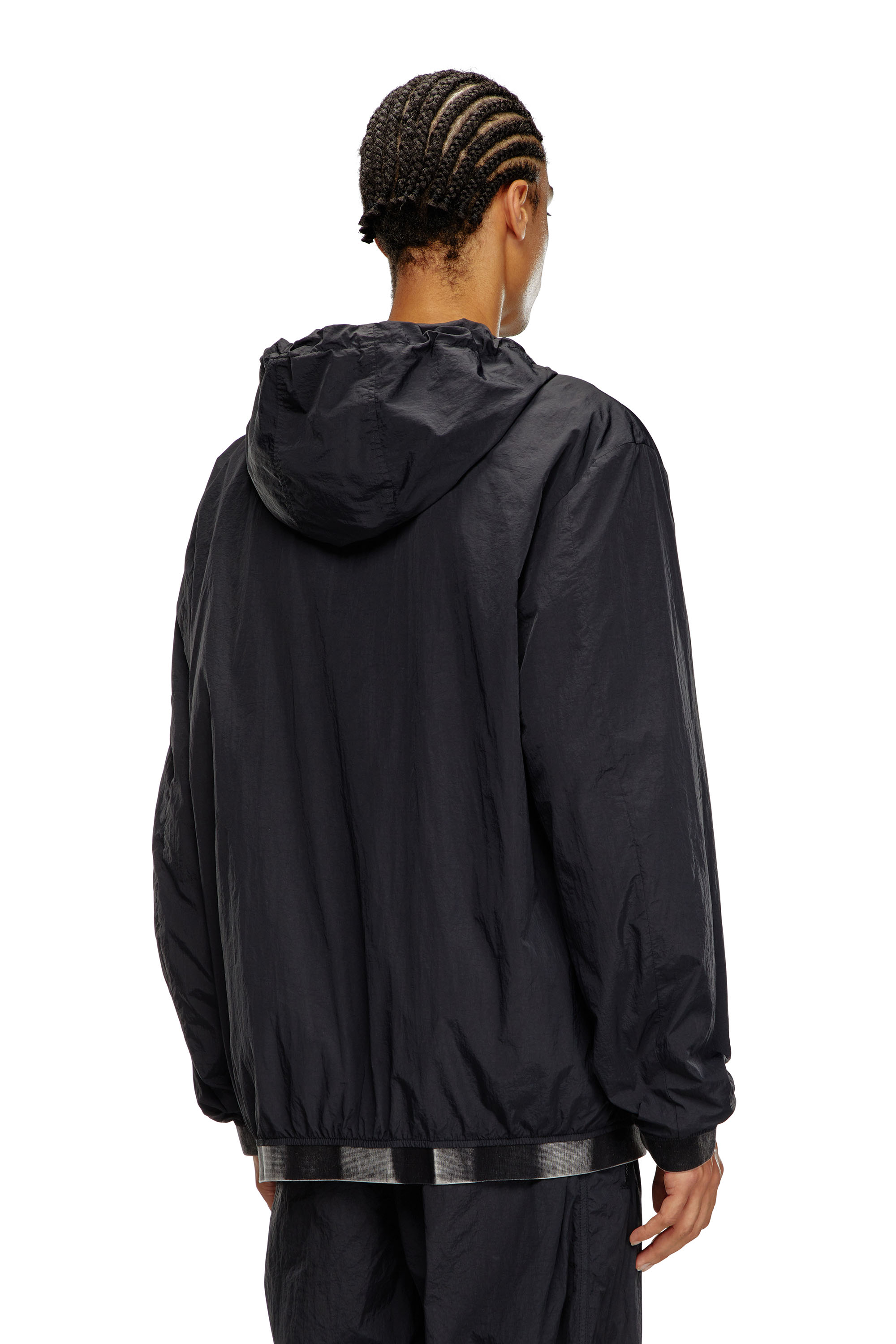 Diesel - J-POST, Man's Windbreaker in recycled shell in Black - 3