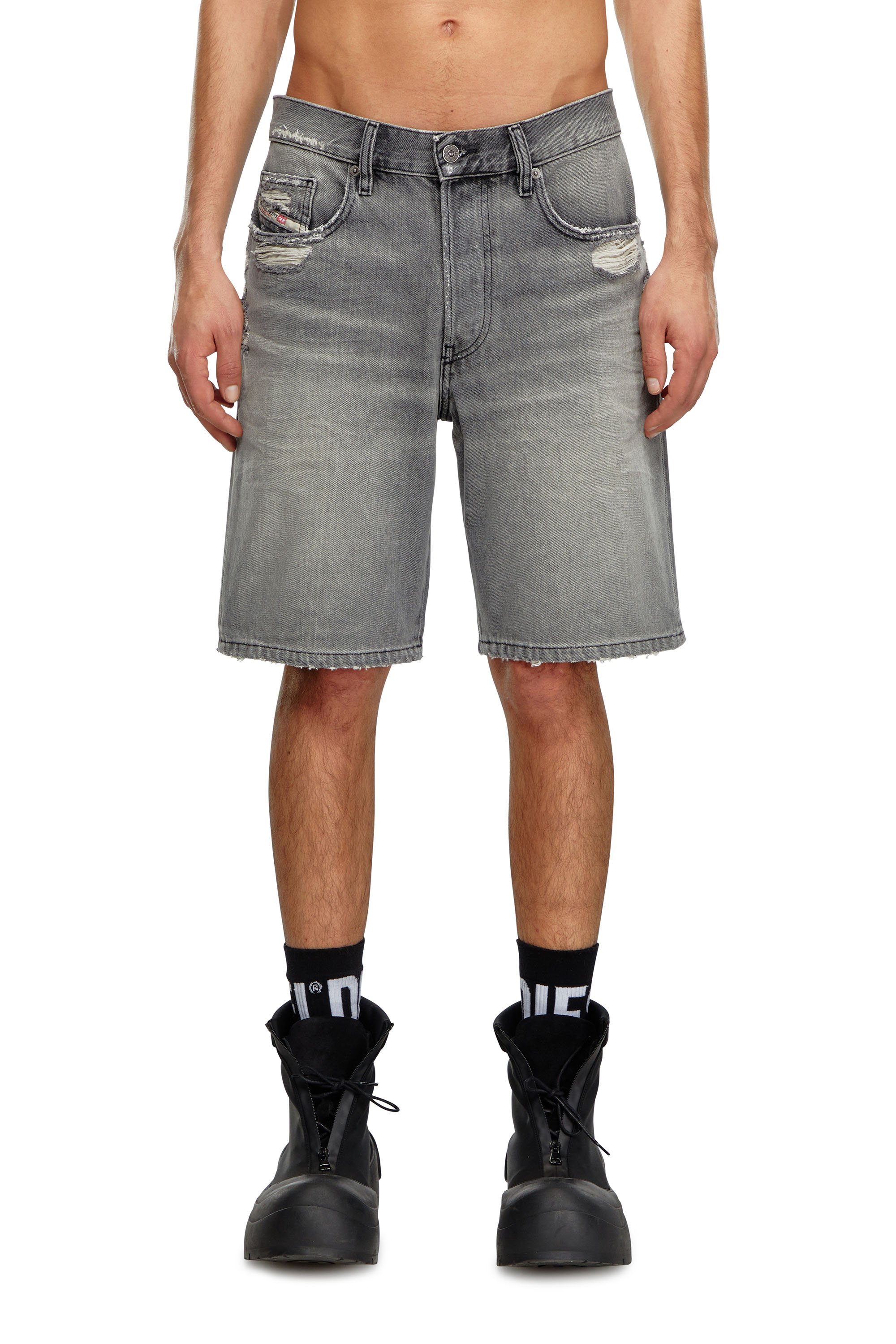 Diesel - REGULAR-SHORT, Man's Denim shorts in Dark grey - 1