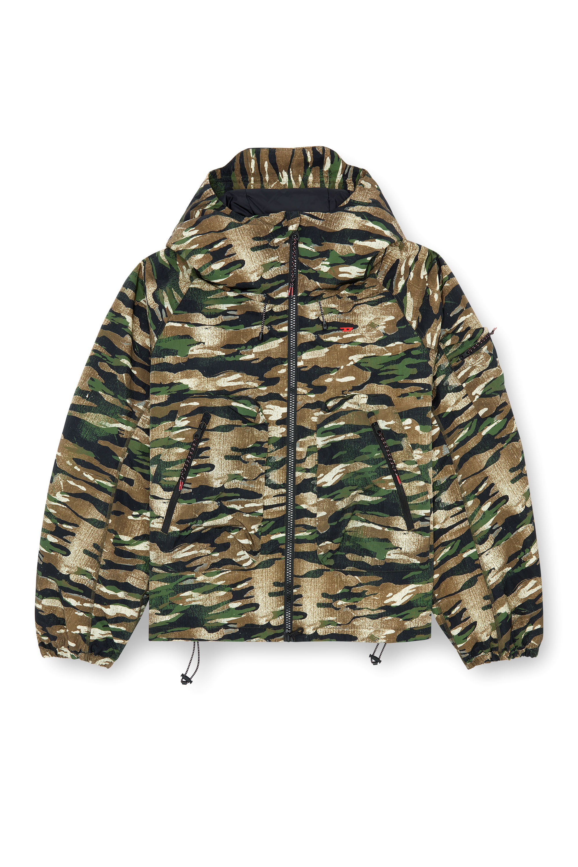 Diesel - AMWT-BERNARD-WT24, Man's Camouflage hooded jacket in Green/Brown - 5