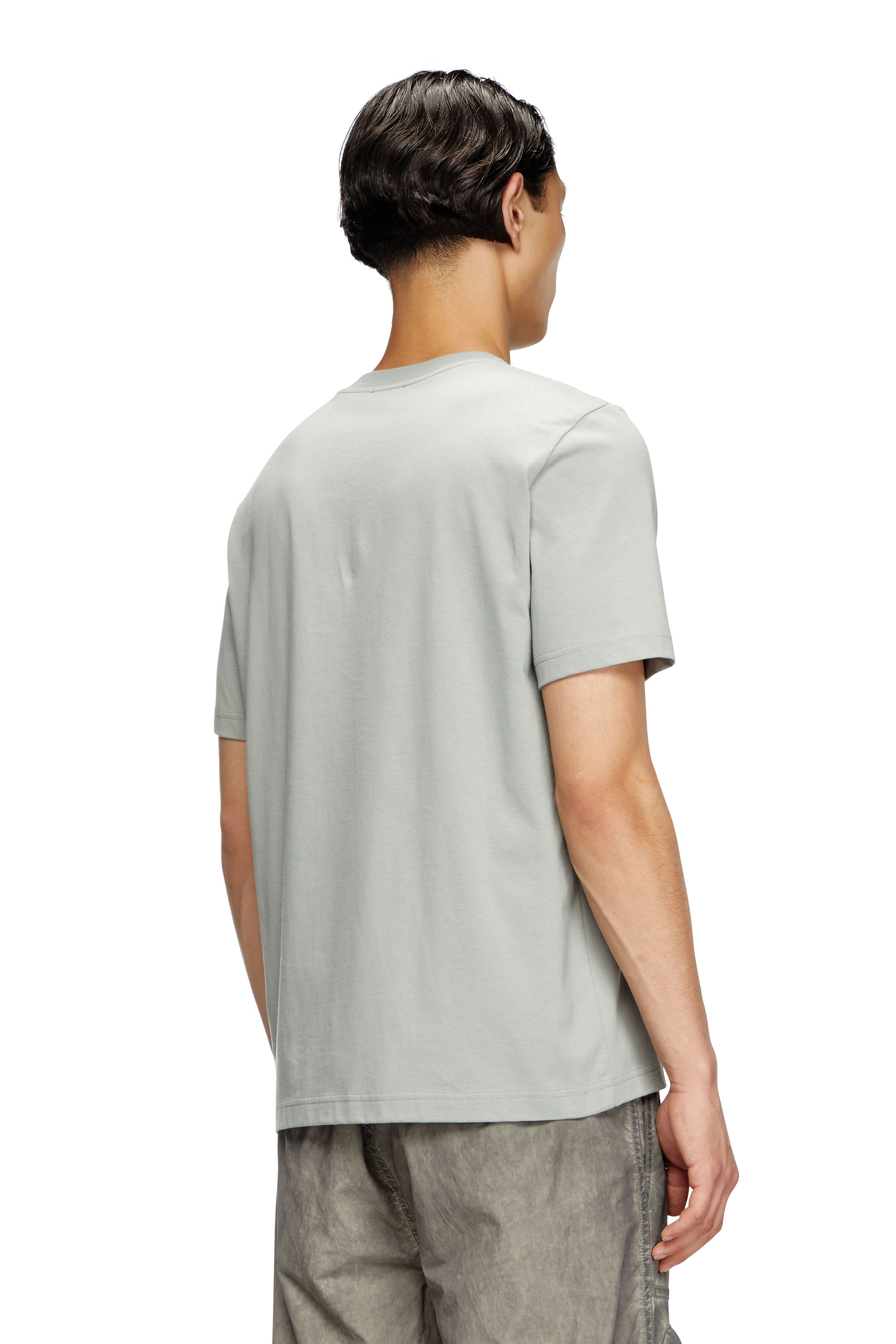 Diesel - T-ADJUST-BIGOVAL, Camiseta con Oval D en relieve Hombre in Gris - 2