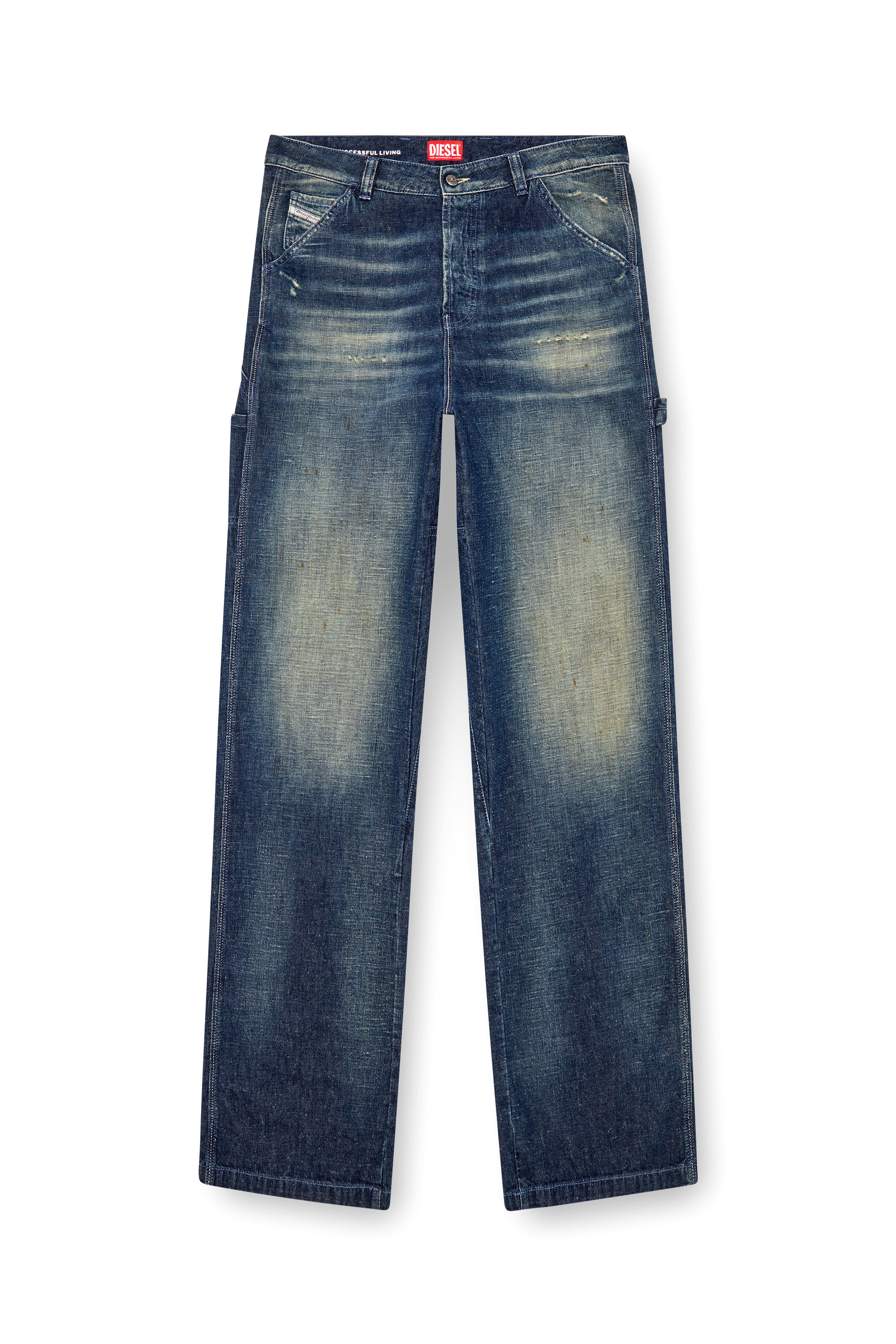 Diesel - Relaxed Jeans D-Livery 09J91 Hombre, Azul Oscuro - 3