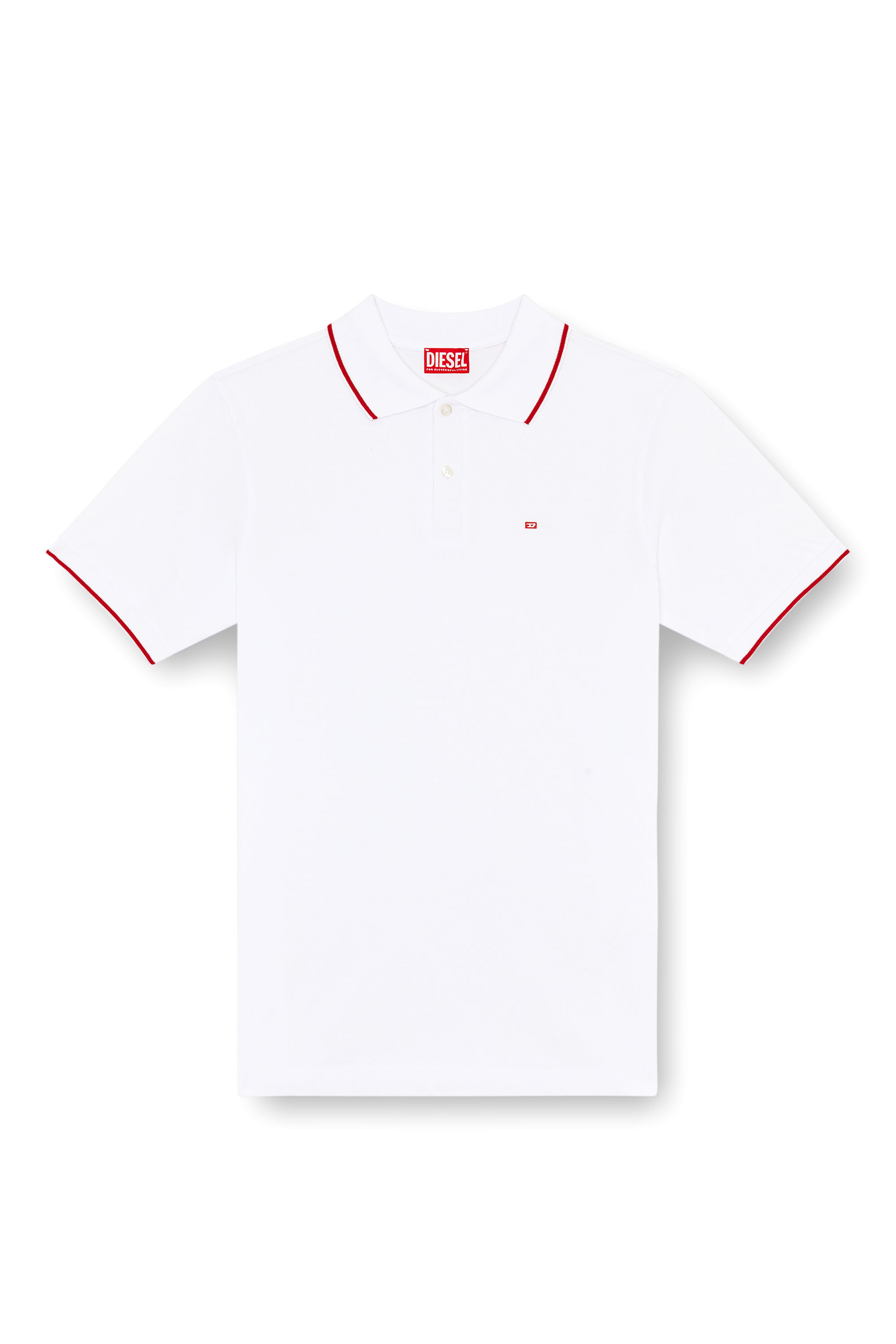 Diesel - T-FERRY-MICRODIV, Man's Polo shirt with micro Diesel embroidery in White - 4