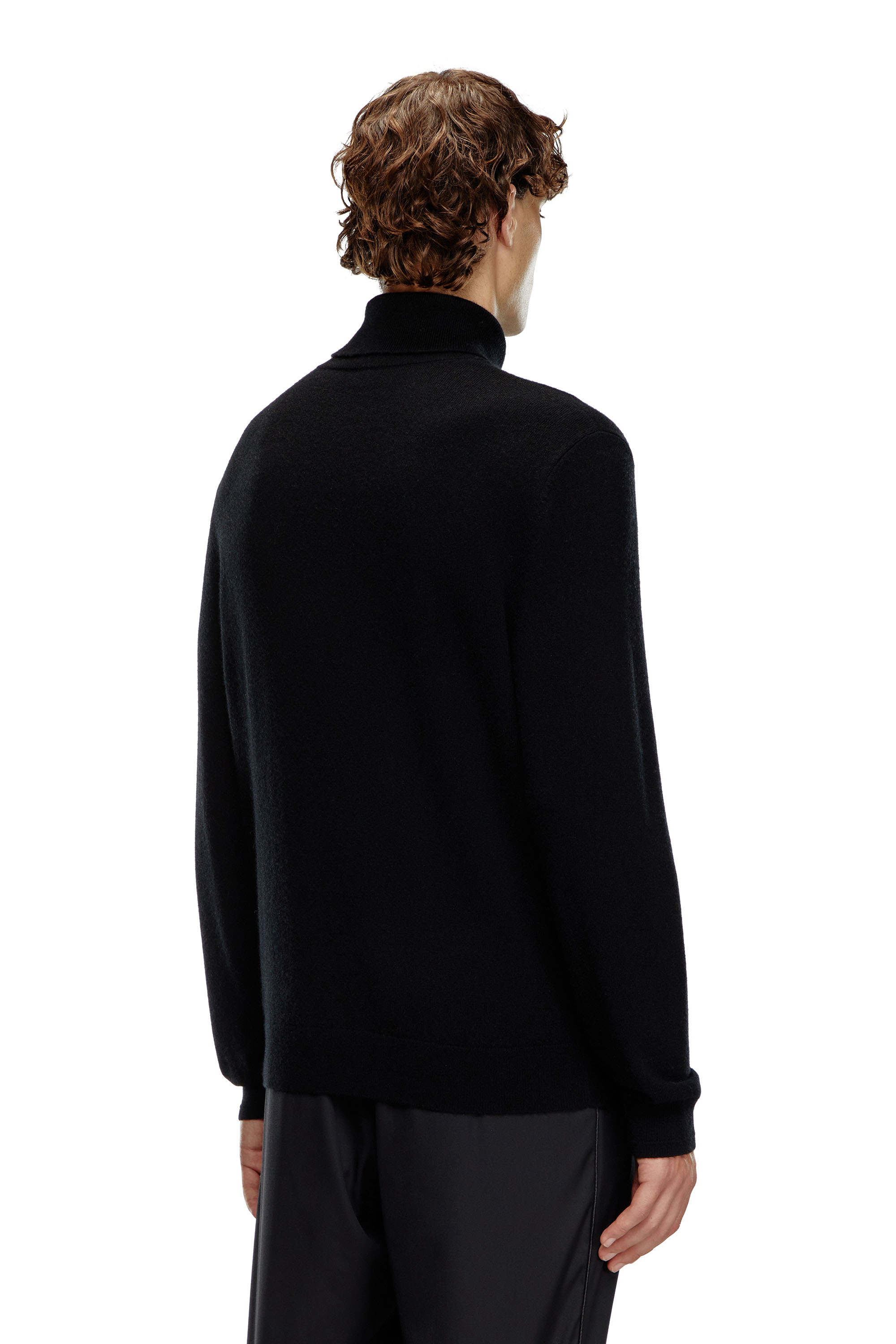 Diesel - K-VIERI-TN, Man's Turtleneck jumper in wool and cashmere in Black - 2