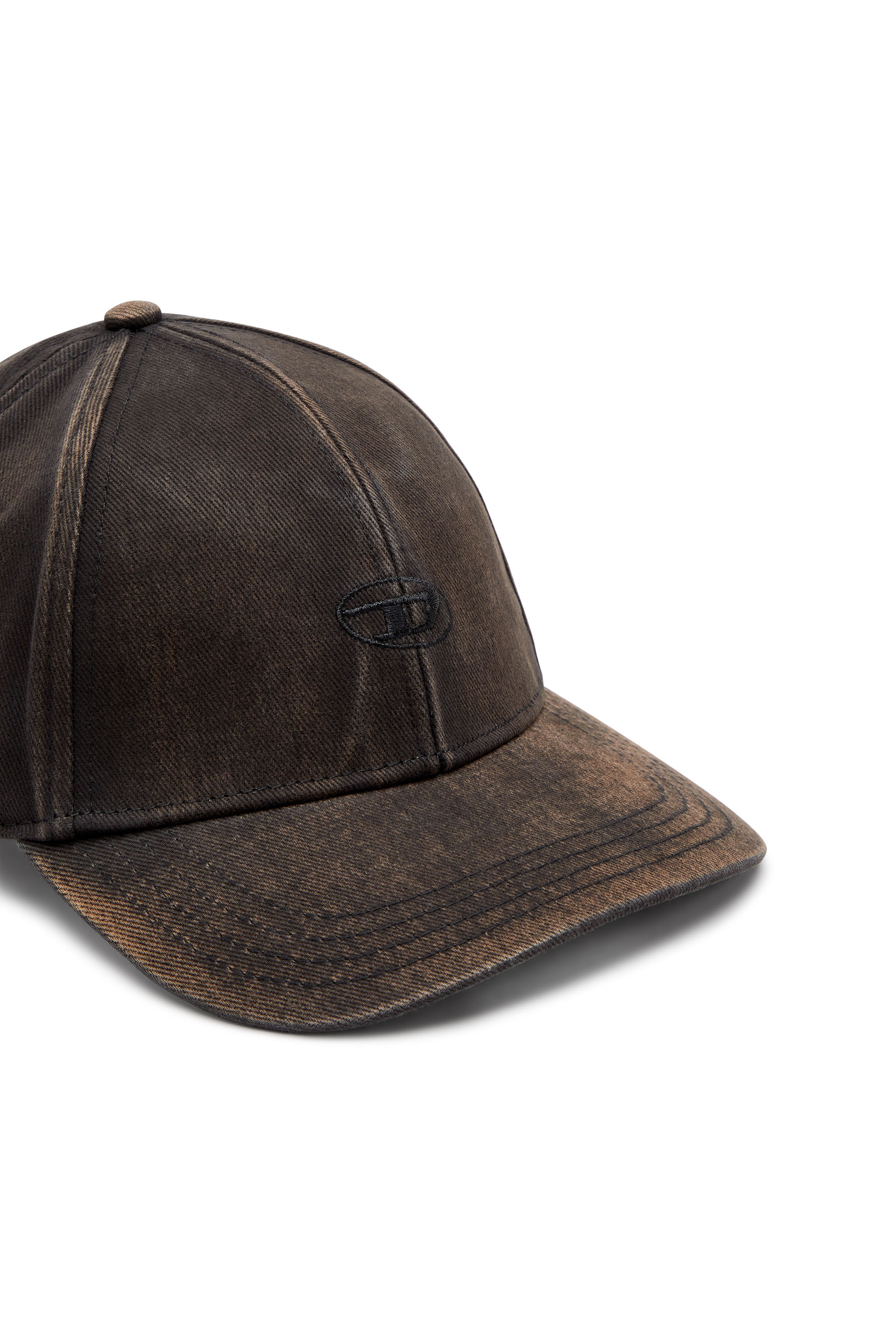 Diesel - C-RUN-WASH, Gorra de béisbol en sarga de algodón lavada Hombre in Negro - 3