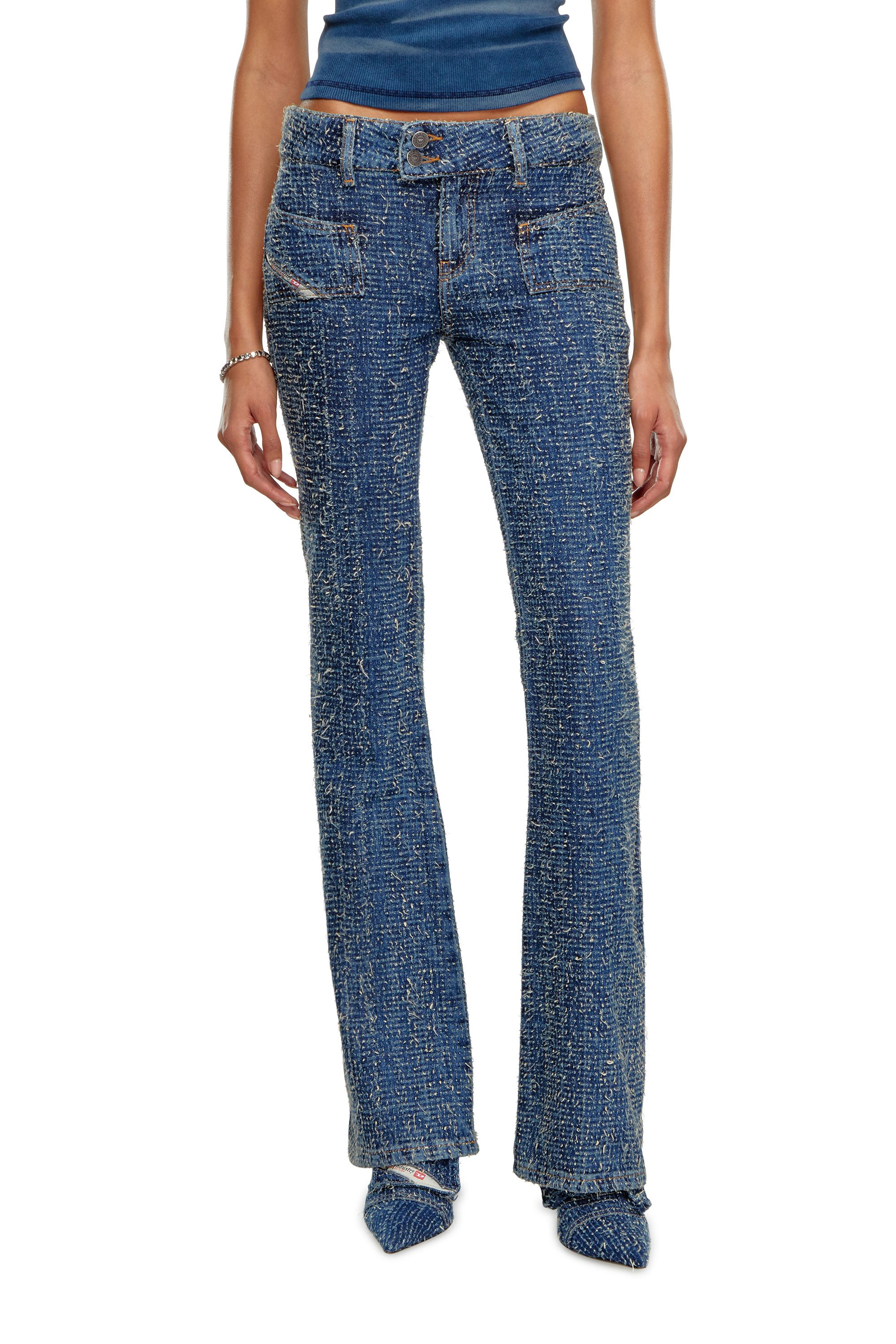 Diesel - Bootcut Jeans D-Ebush 0PGAH Mujer, Azul medio - 1