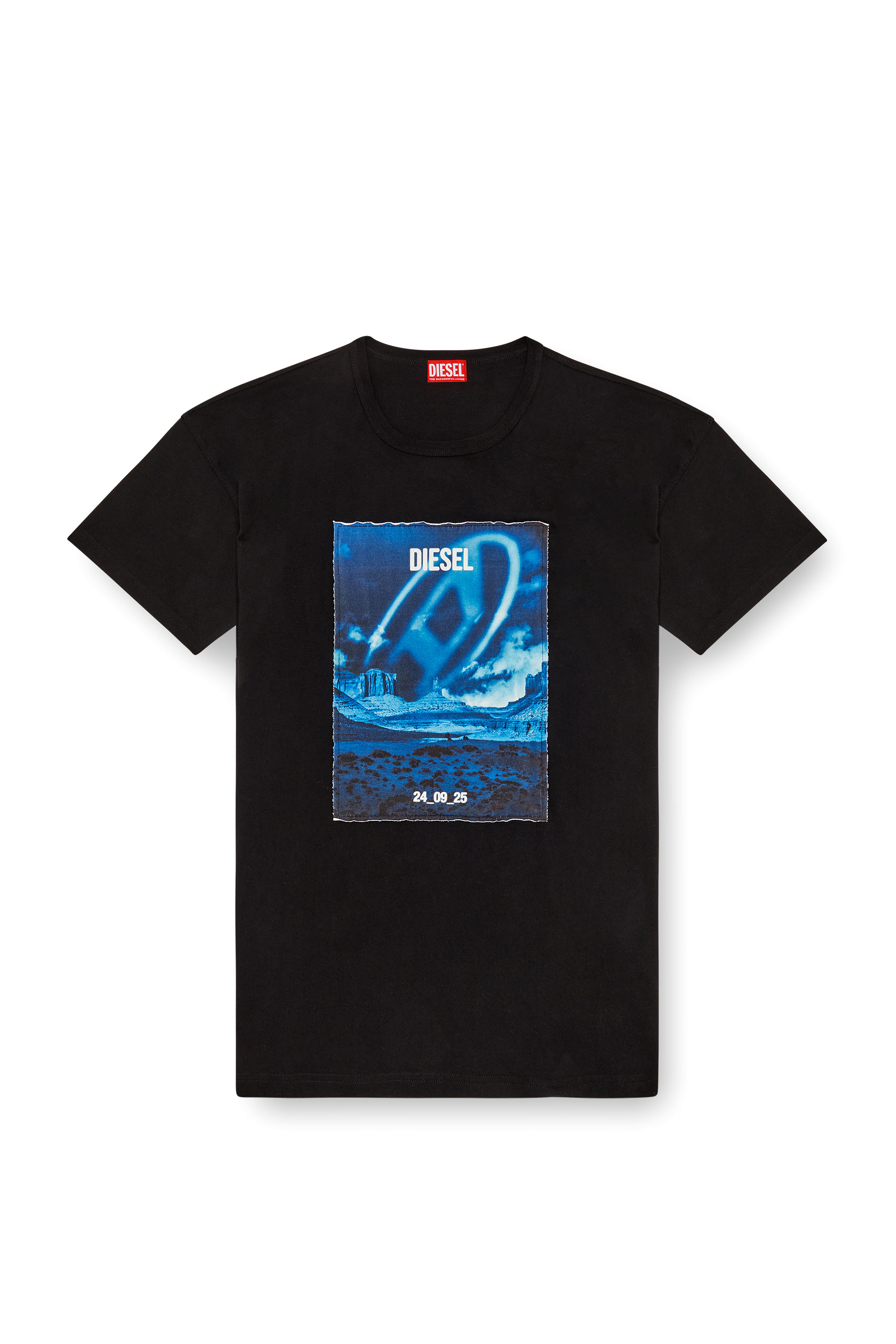 Diesel - T-BOXT-Q16, Man's Long-sleeve T-shirt with printed patch in Black - 4