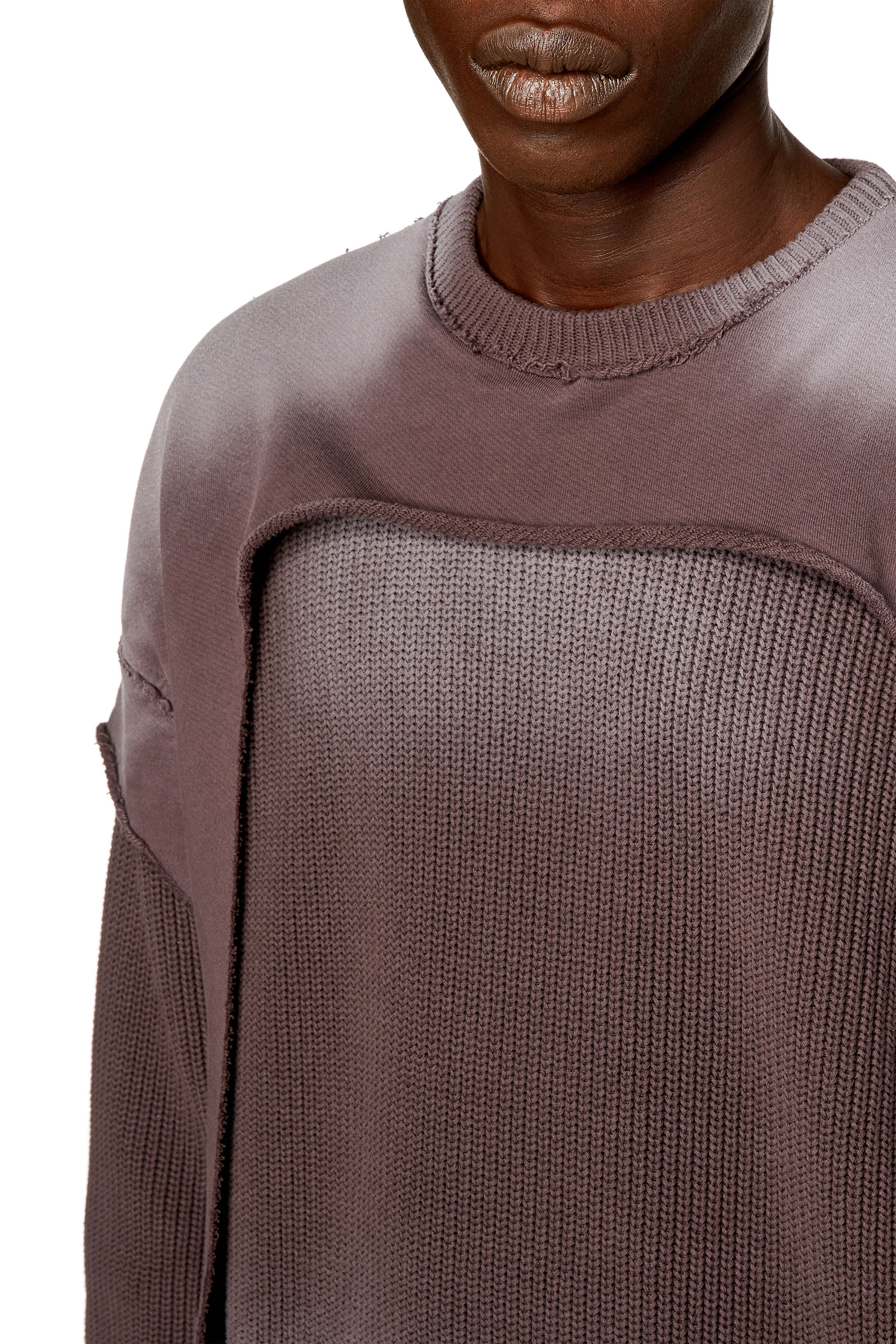 Diesel - K-OSBERT, Man's Jumper with destroyed peel-off effect in Dark grey - 3