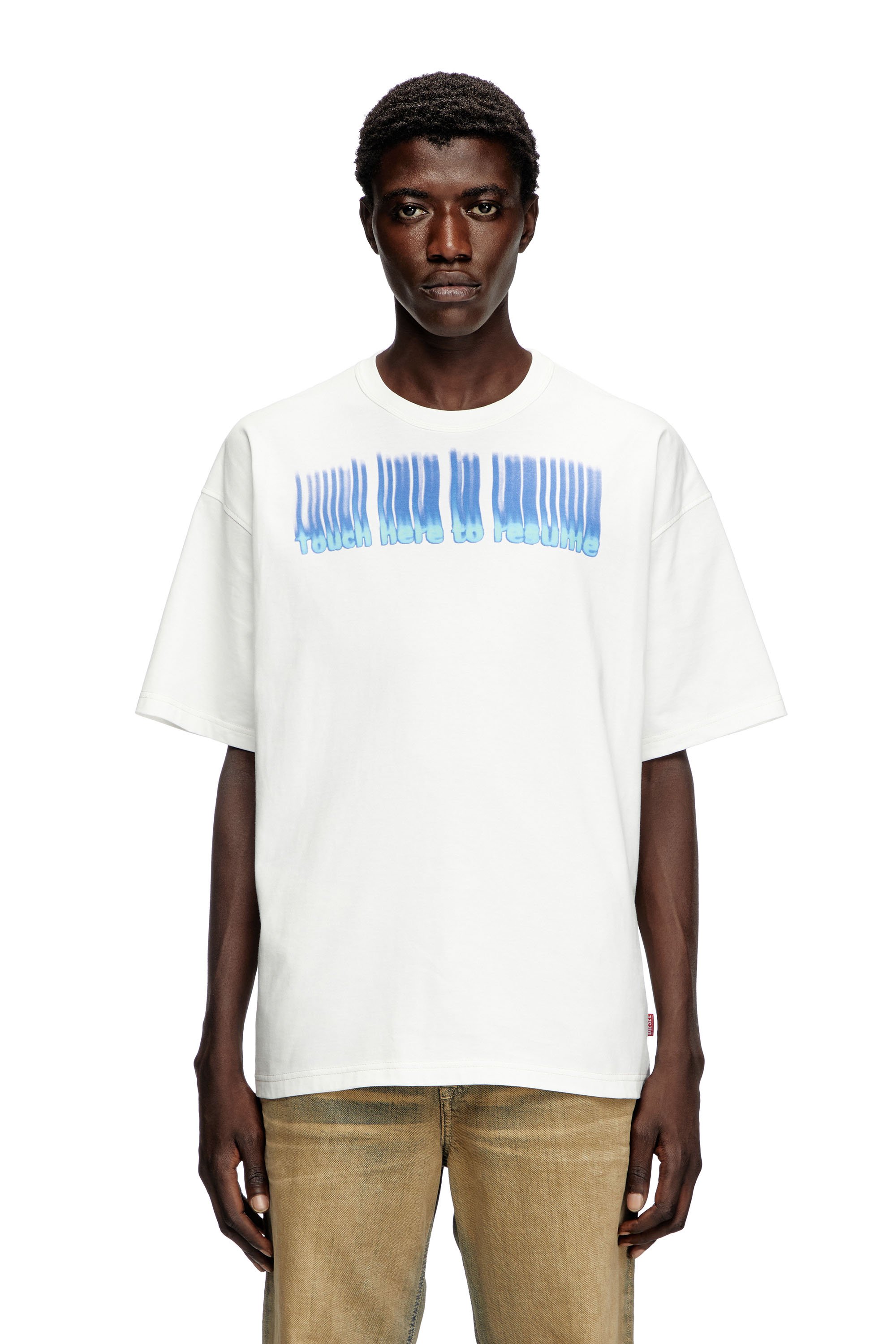 Diesel - T-BOXT-R14, Man's T-shirt with slogan print in White - 1