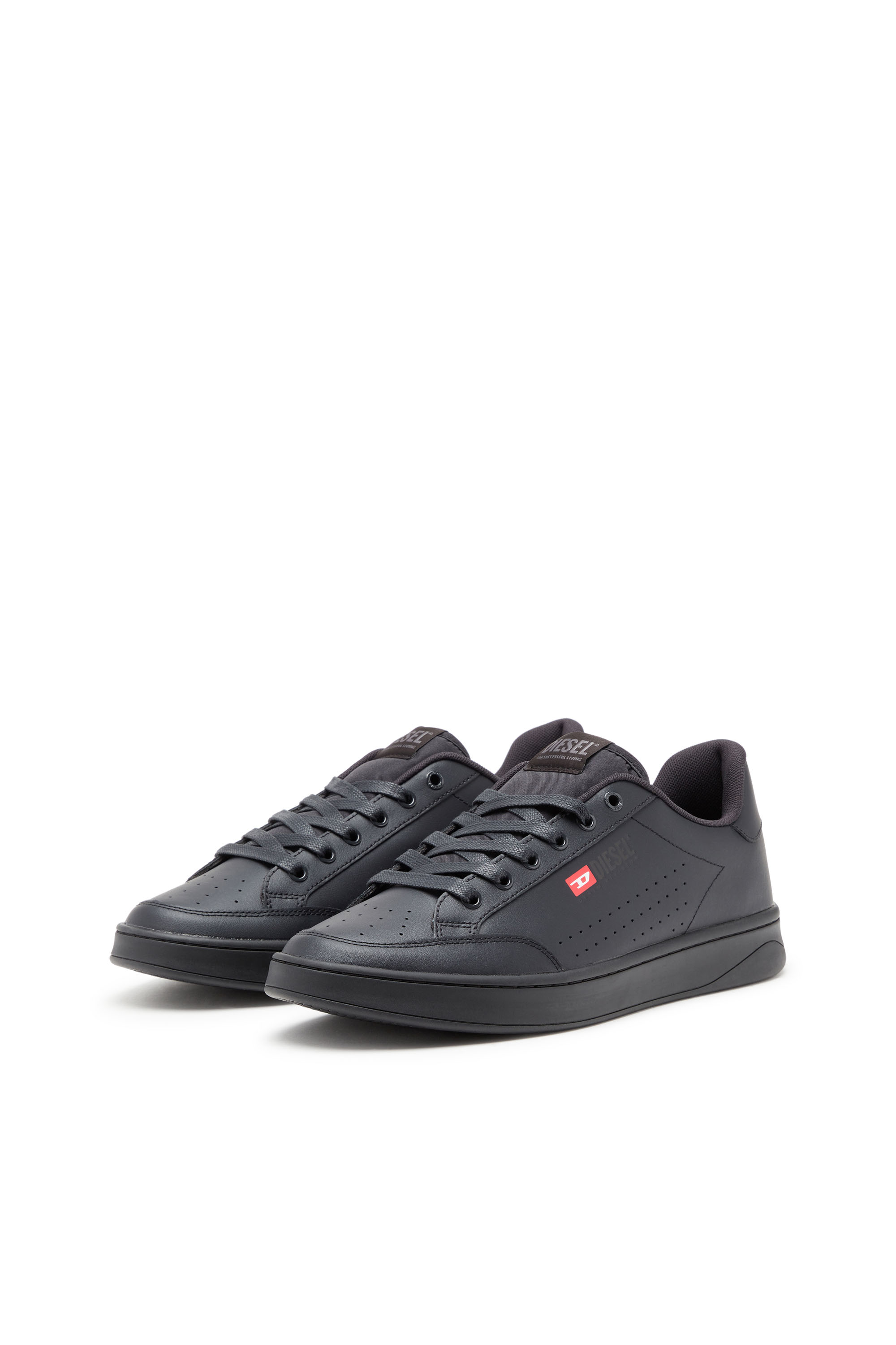 Diesel - S-ATHENE VTG, S-Athene-Deportivas bajas de cuero y nailon Hombre in Negro - 8