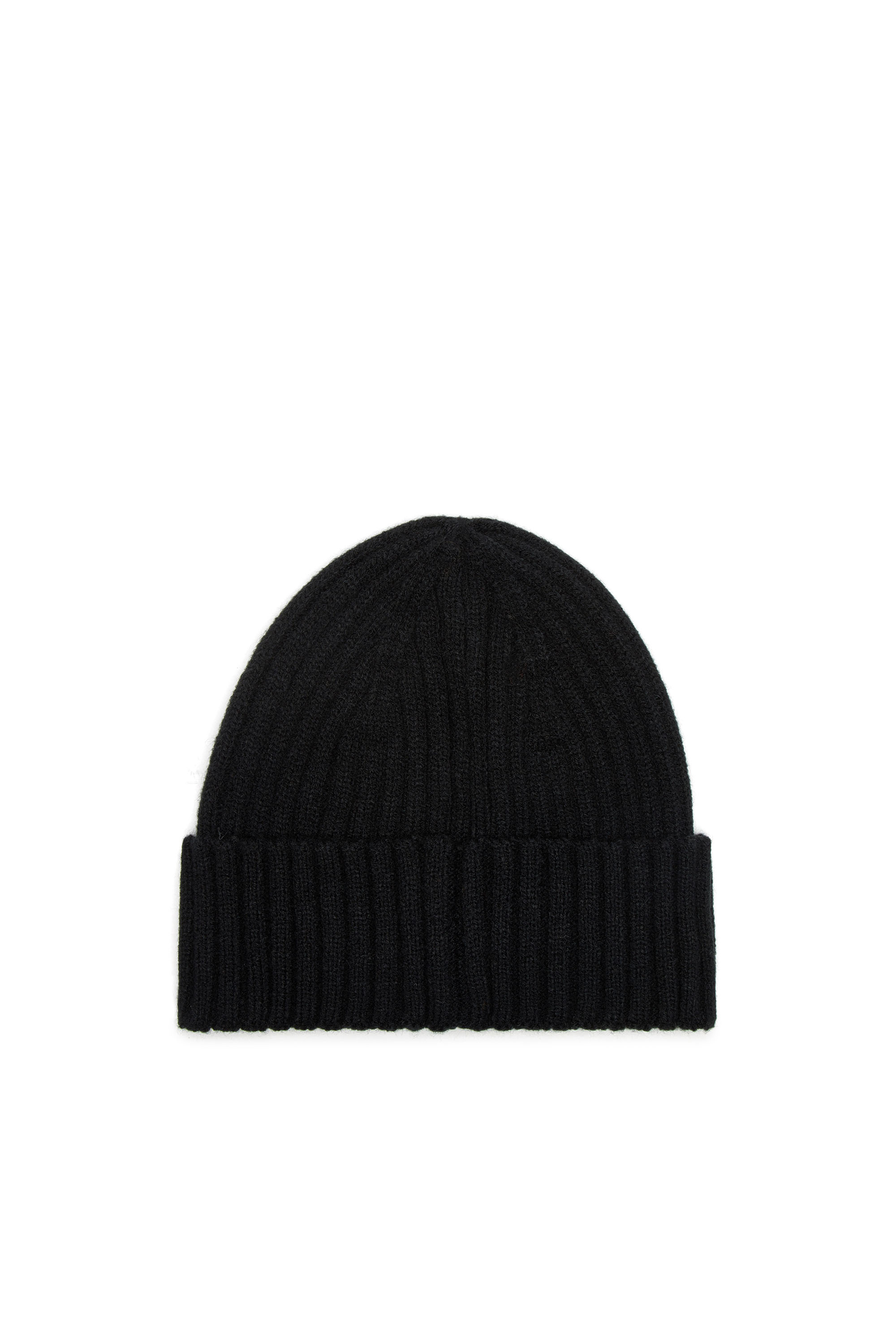 Diesel - K-DIEGO-C, Gorro tejido en canalé con parche de logotipo Unisex in Negro - 2