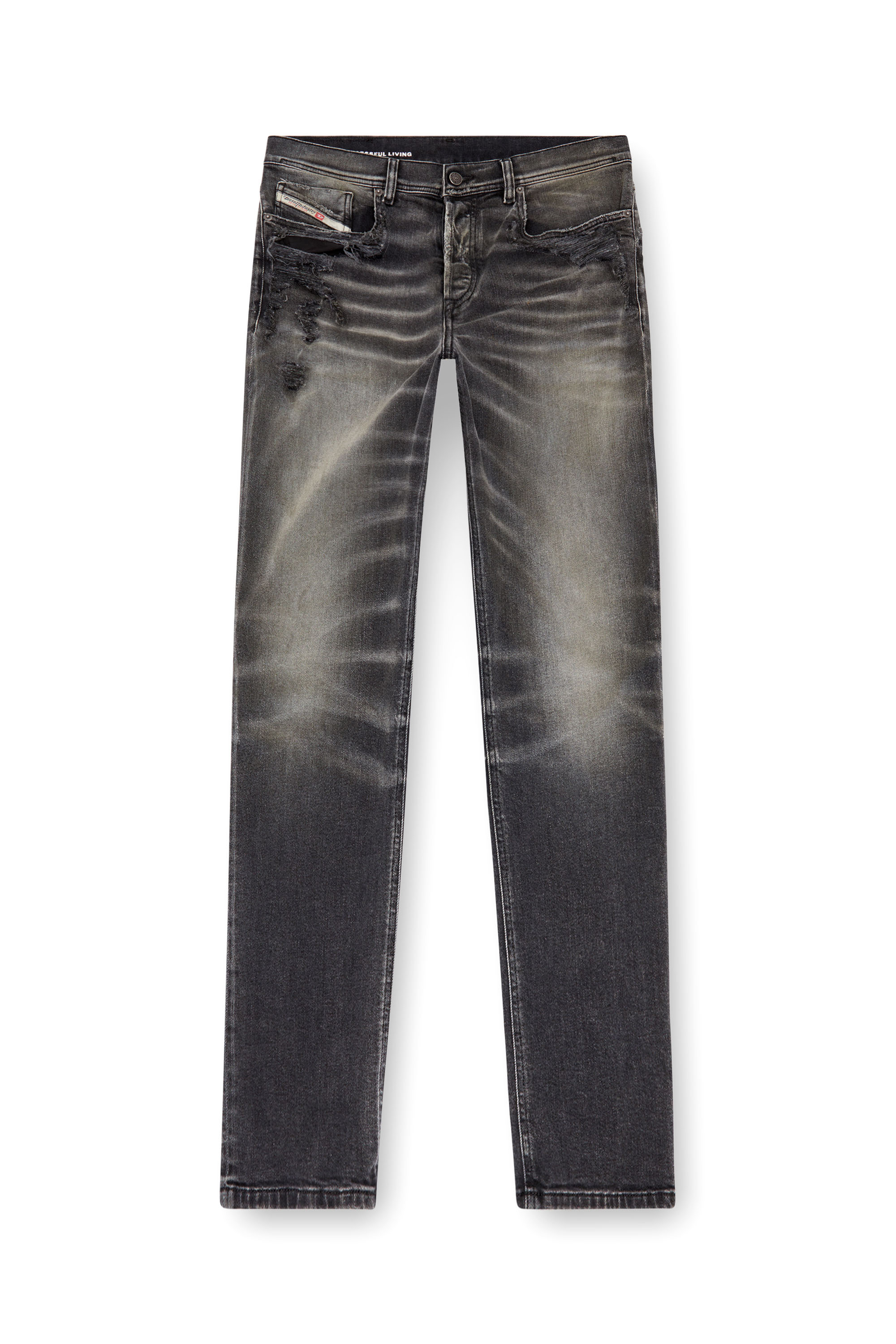 Diesel - Regular Jeans 2023 D-Finitive 09K25 Hombre, Negro/Gris oscuro - 3