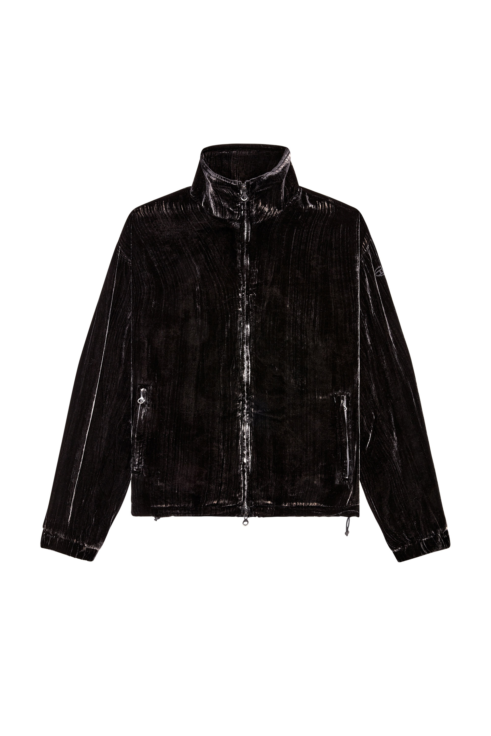 Diesel - J-SALFORD, Man's Treated silk-blend velvet jacket in Black - 3