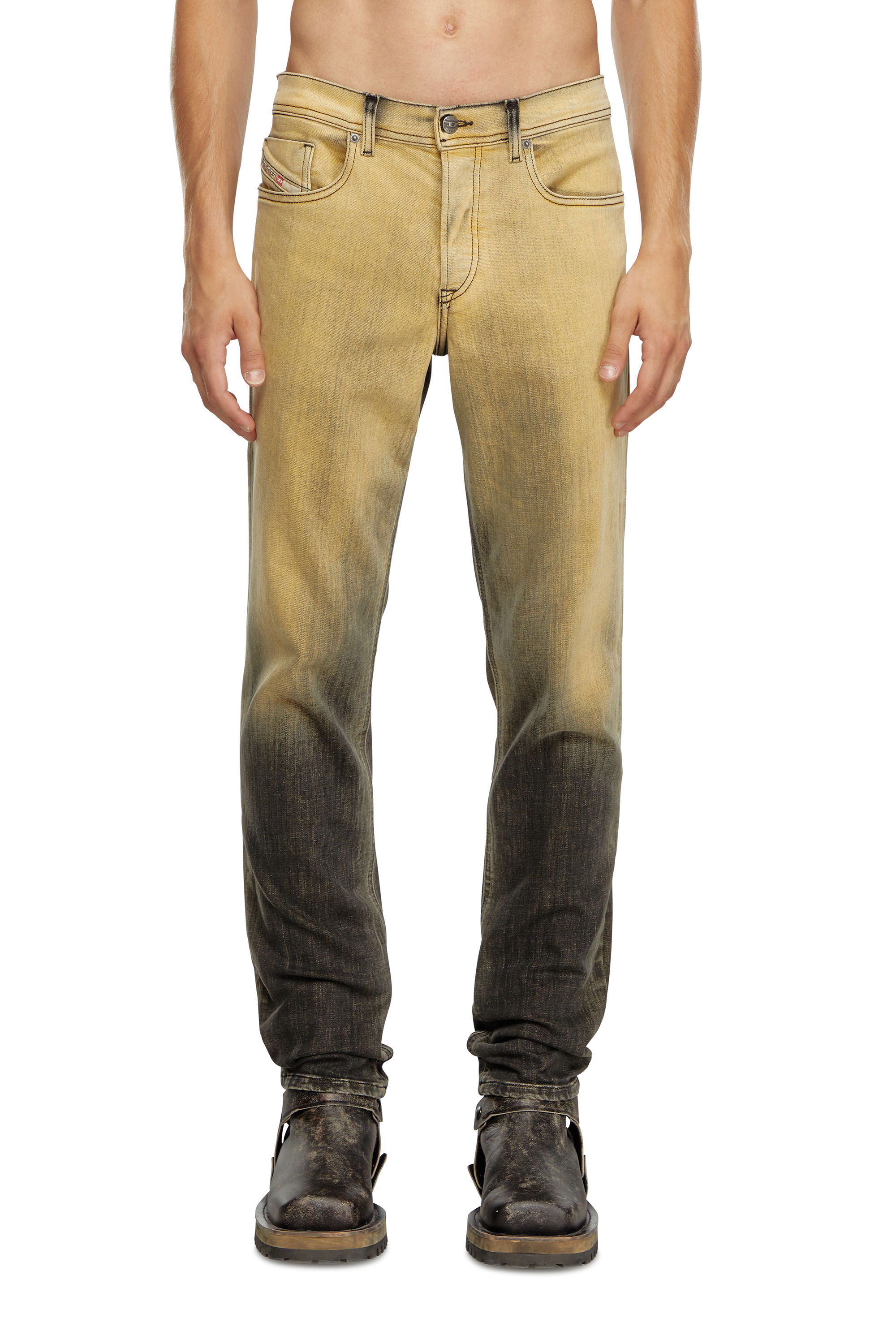 Diesel - Regular Jeans 2023 D-Finitive 09J85 Hombre, Negro/Amarillo - 1