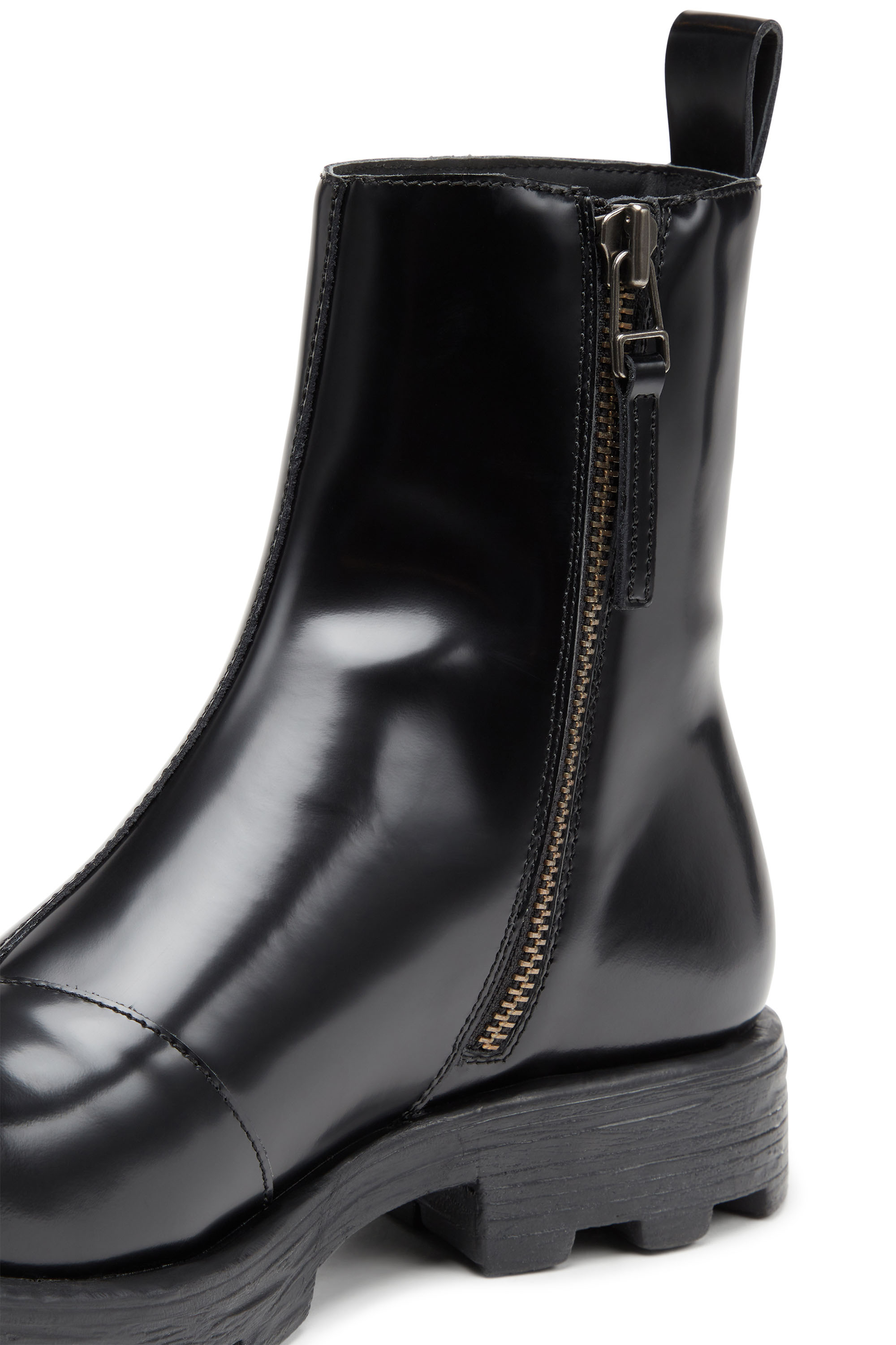 Diesel - D-HAMMER BT ZIP D, Man's D-Hammer-Leather Chelsea boots with Oval D toe caps in Black - 5