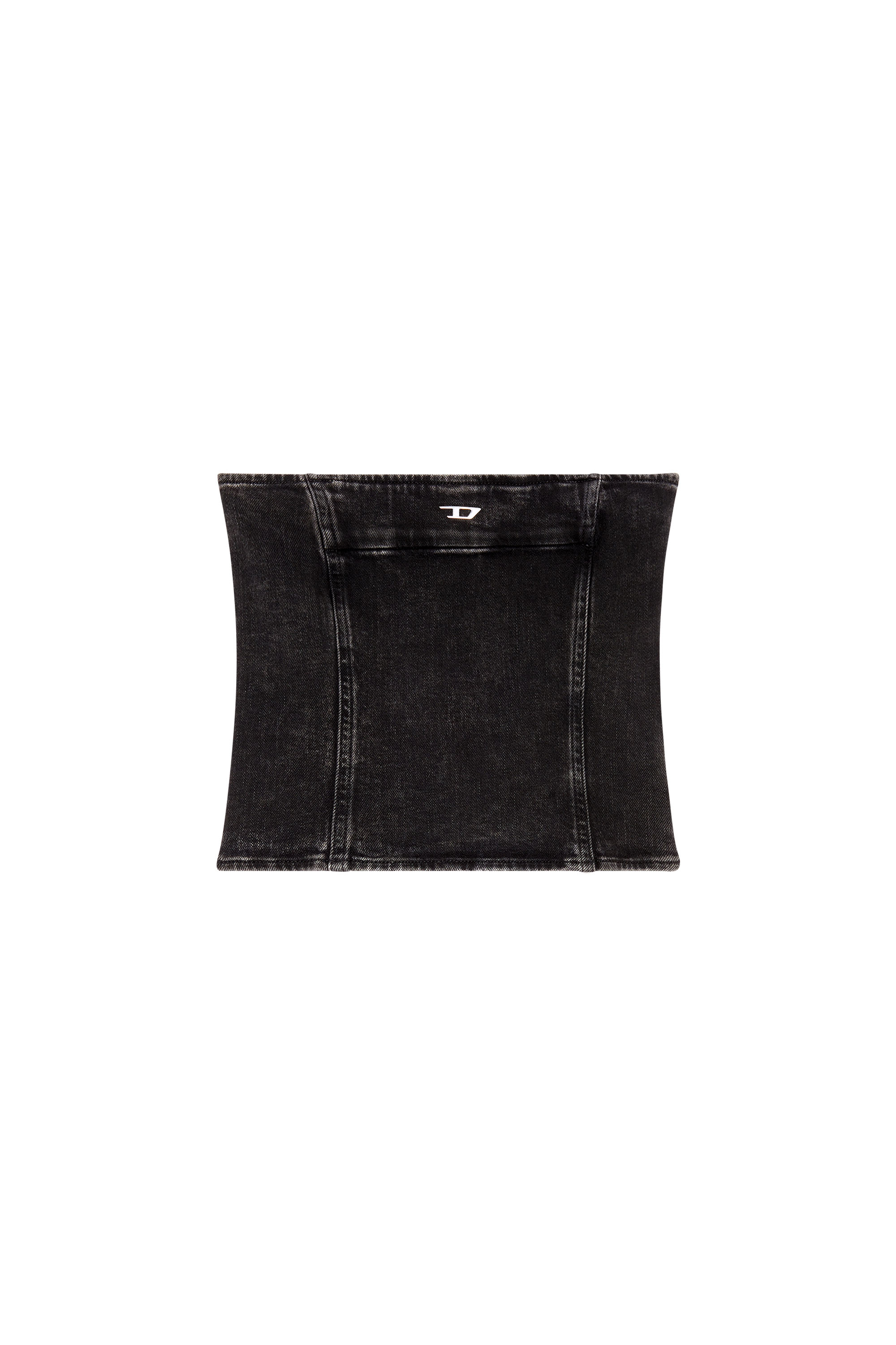 Diesel - DE-VILLE-D, Woman's Tube top in stretch denim in Black - 4