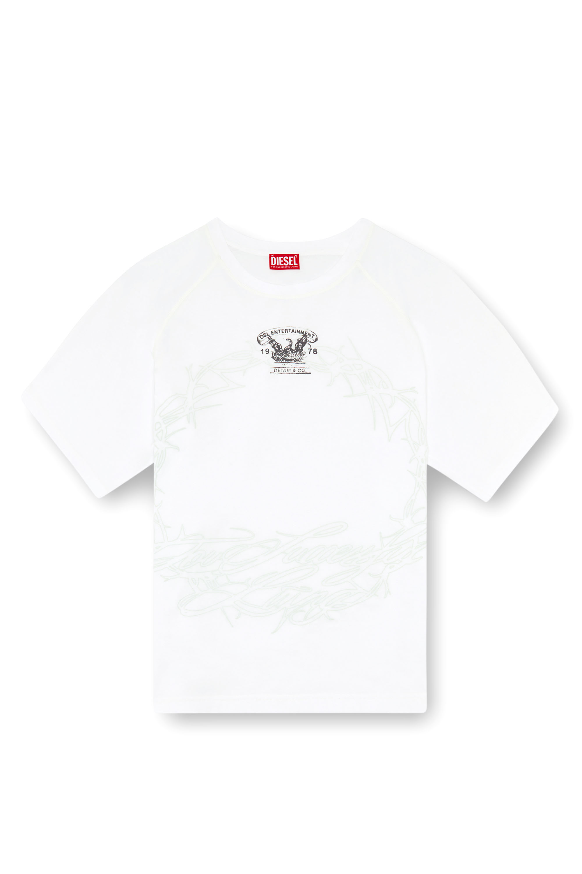 Diesel - T-ROXT-Q1, Man's T-shirt with inside-out print in White - 4