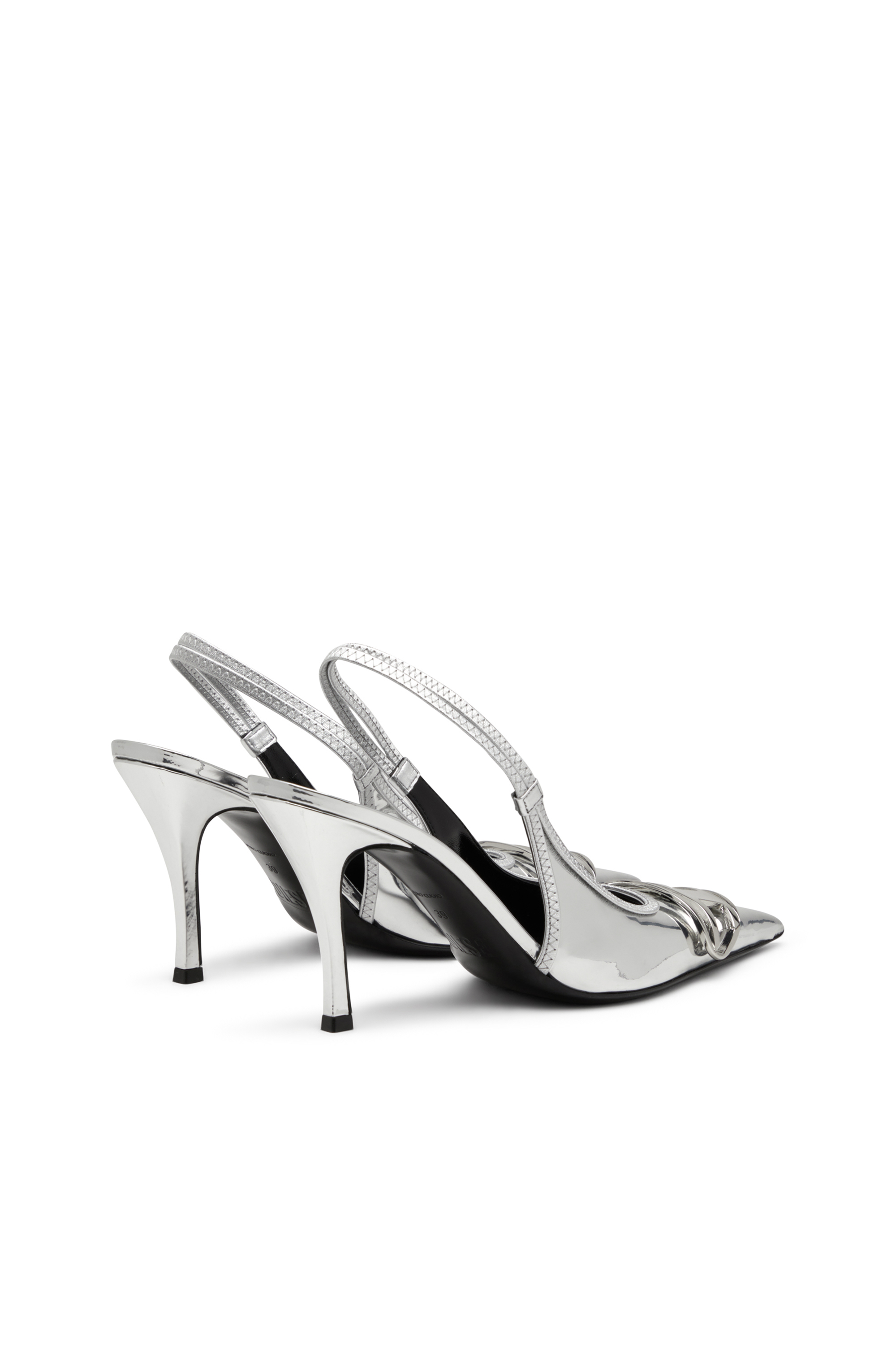 Diesel - D-VENUS SB, Woman's D-Venus-Slingback pumps with mirror finish in Silver - 4