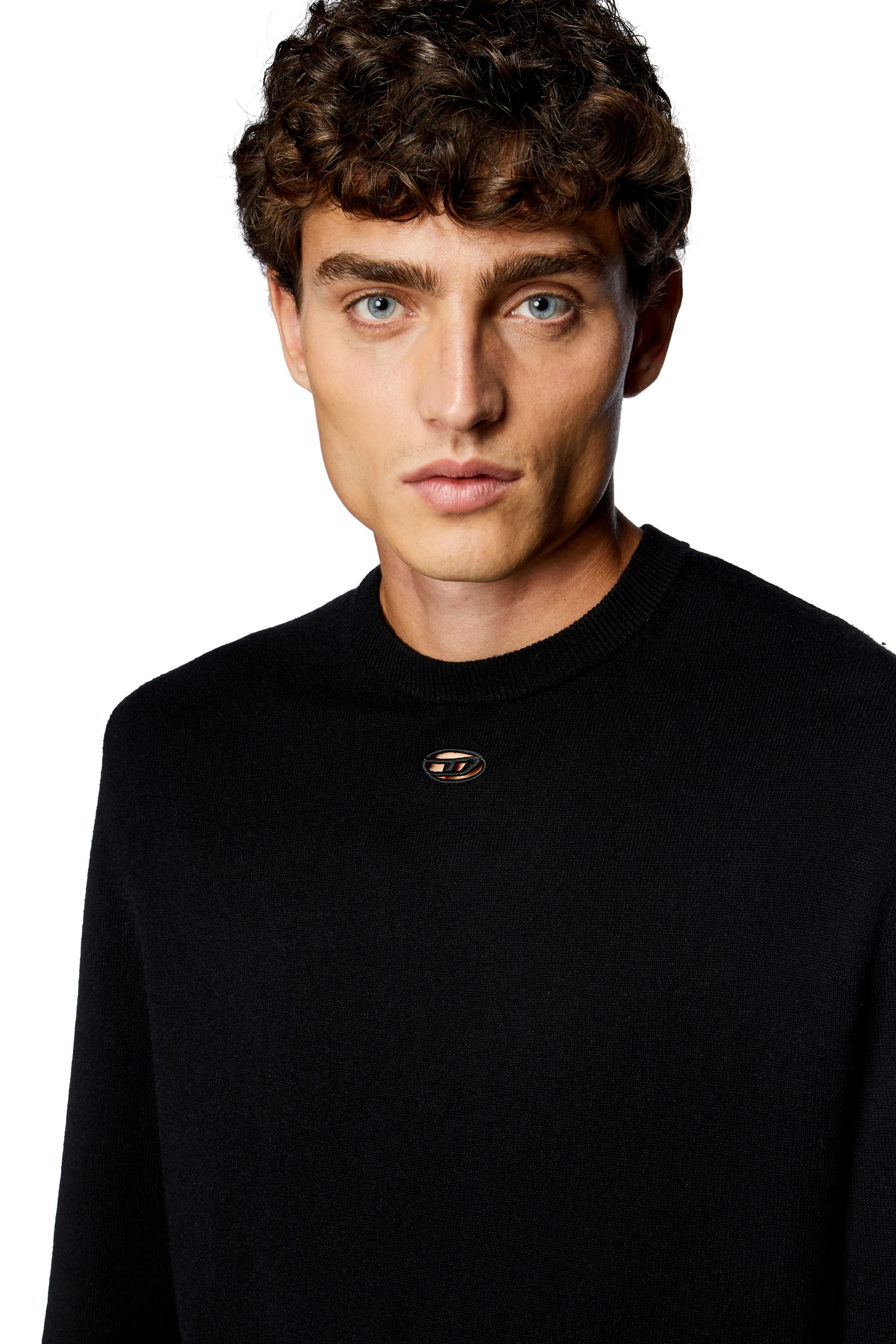 Diesel - K-VIERI, Man's Wool and cashmere jumper in Black - 4