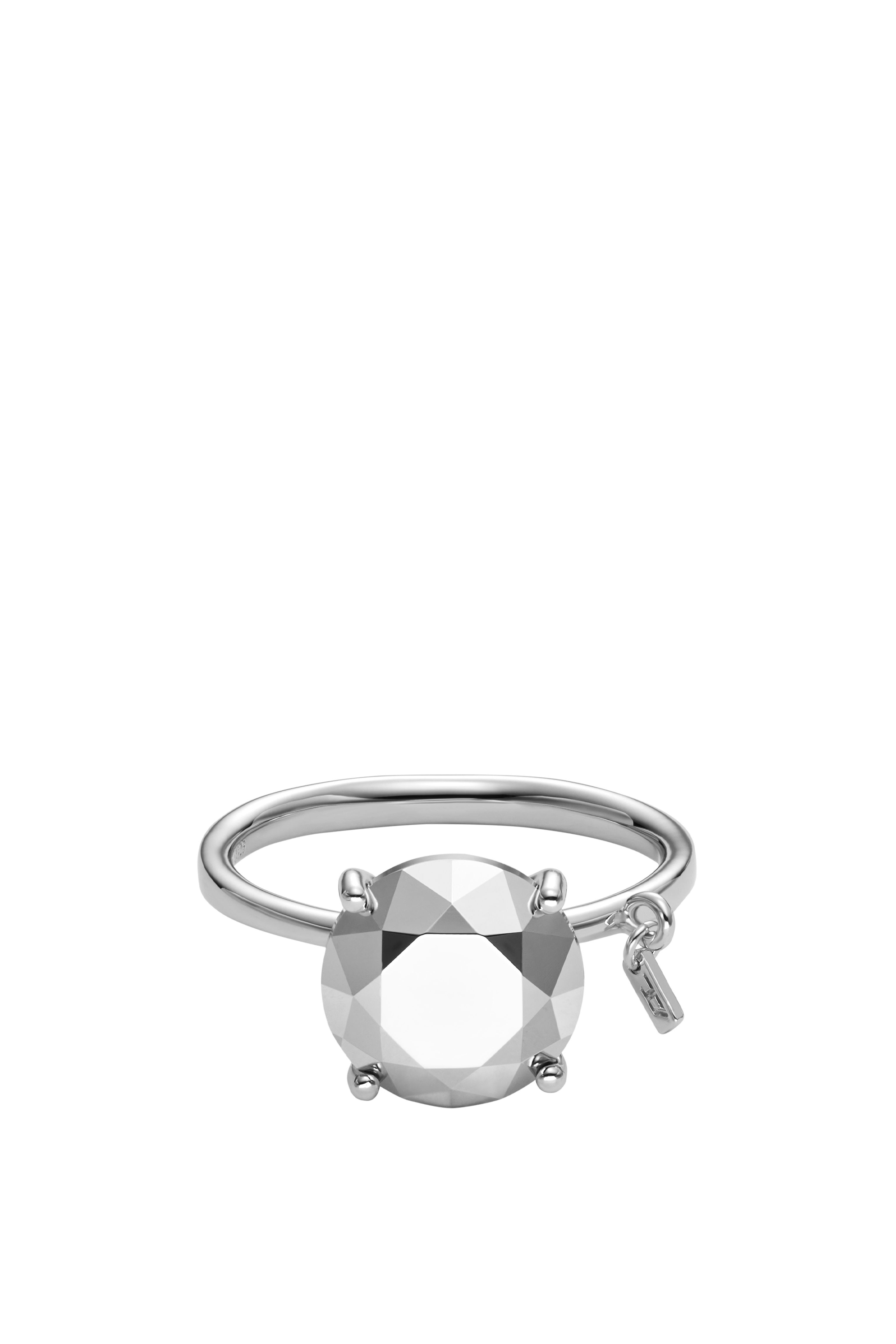 Diesel - DL1353040 STERLING SILVER JEWEL, Anillo de plata esterlina con corte de diamante Unisex in Plateado - 2