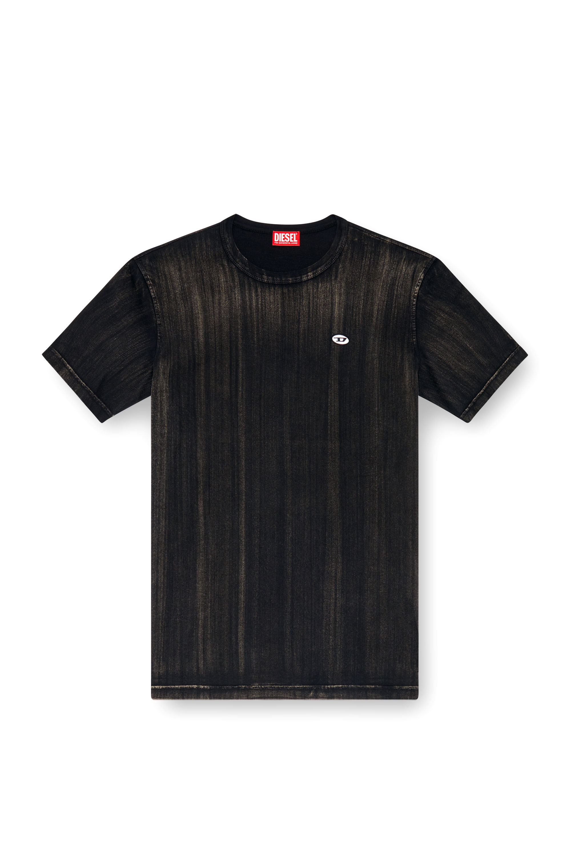 Diesel - T-ADJUST-K8, Man's T-shirt with brushstroke fading in Black - 4