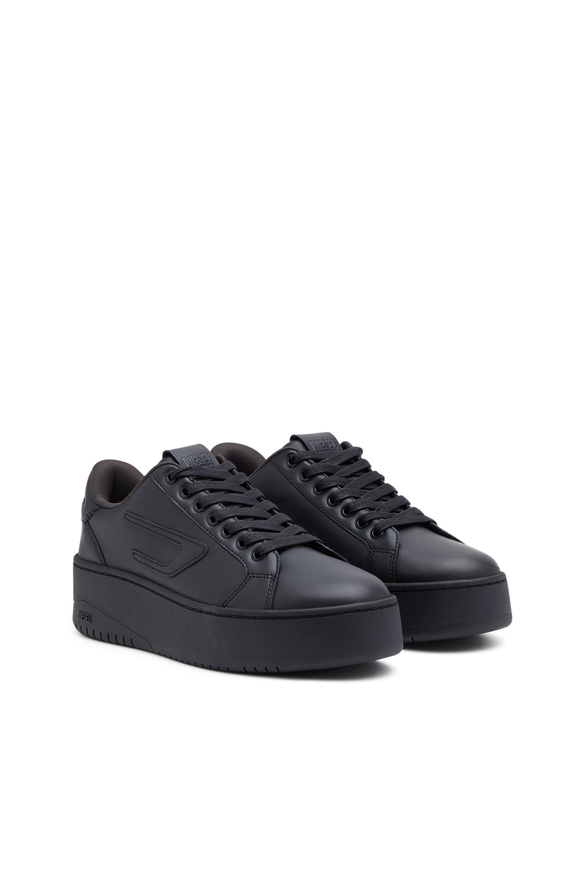 Diesel - S-ATHENE BOLD X, Woman's S-Athene Bold-Flatform sneakers in leather in Black - 2