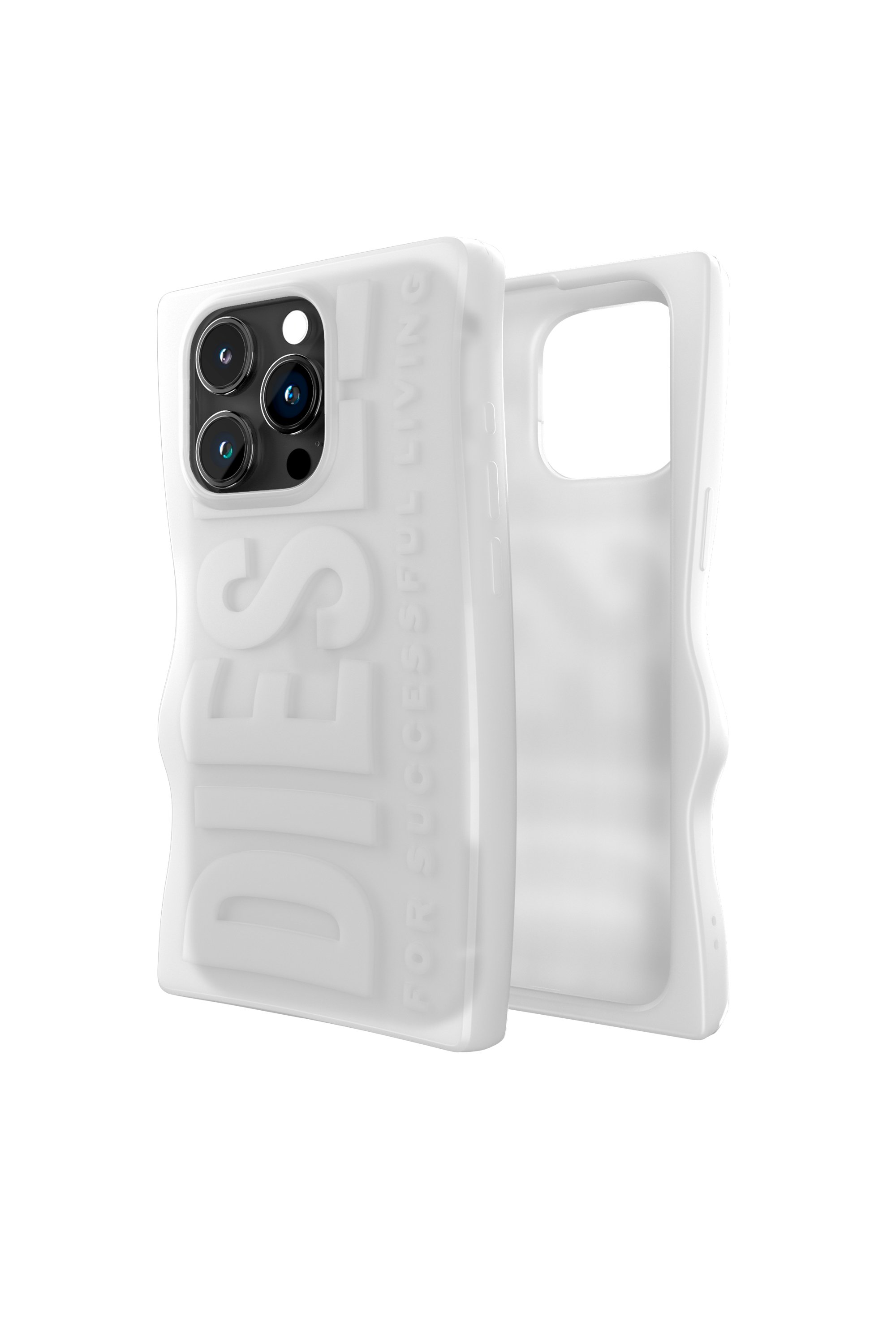 Diesel - 54124 MOULDED CASE, Unisex's D By case iP15 Pro in White - 1