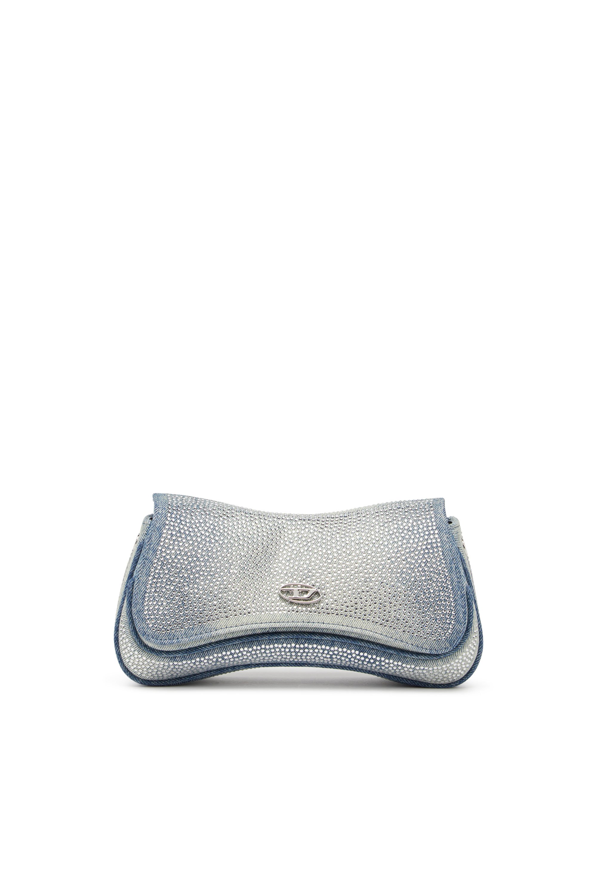 Diesel - PLAY CLUTCH, Play-Clutch de denim solarizado con cristales Mujer in Azul marino - 1