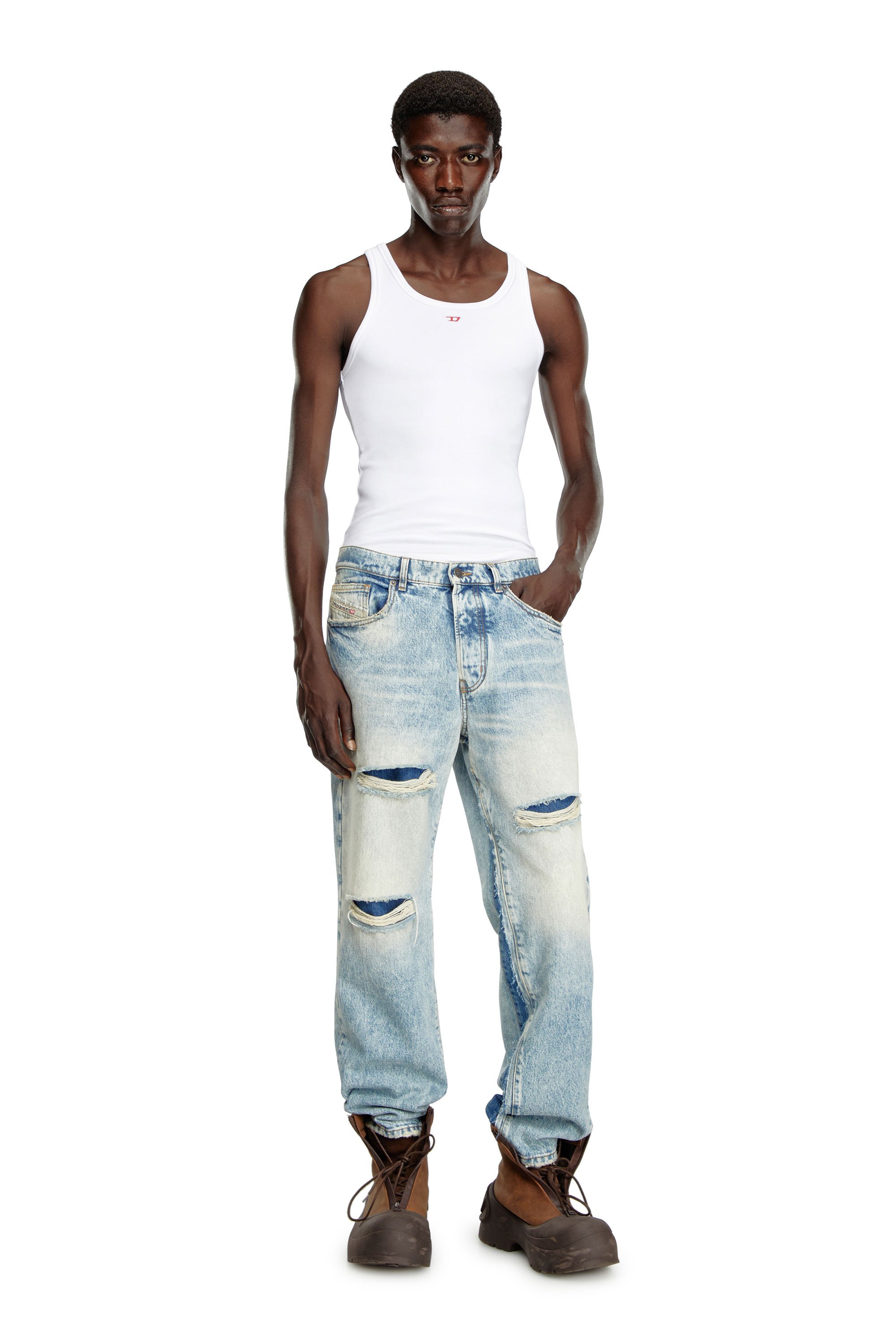 Diesel - Man's Relaxed Jeans D-Fire 0AJEN, Light Blue - 5