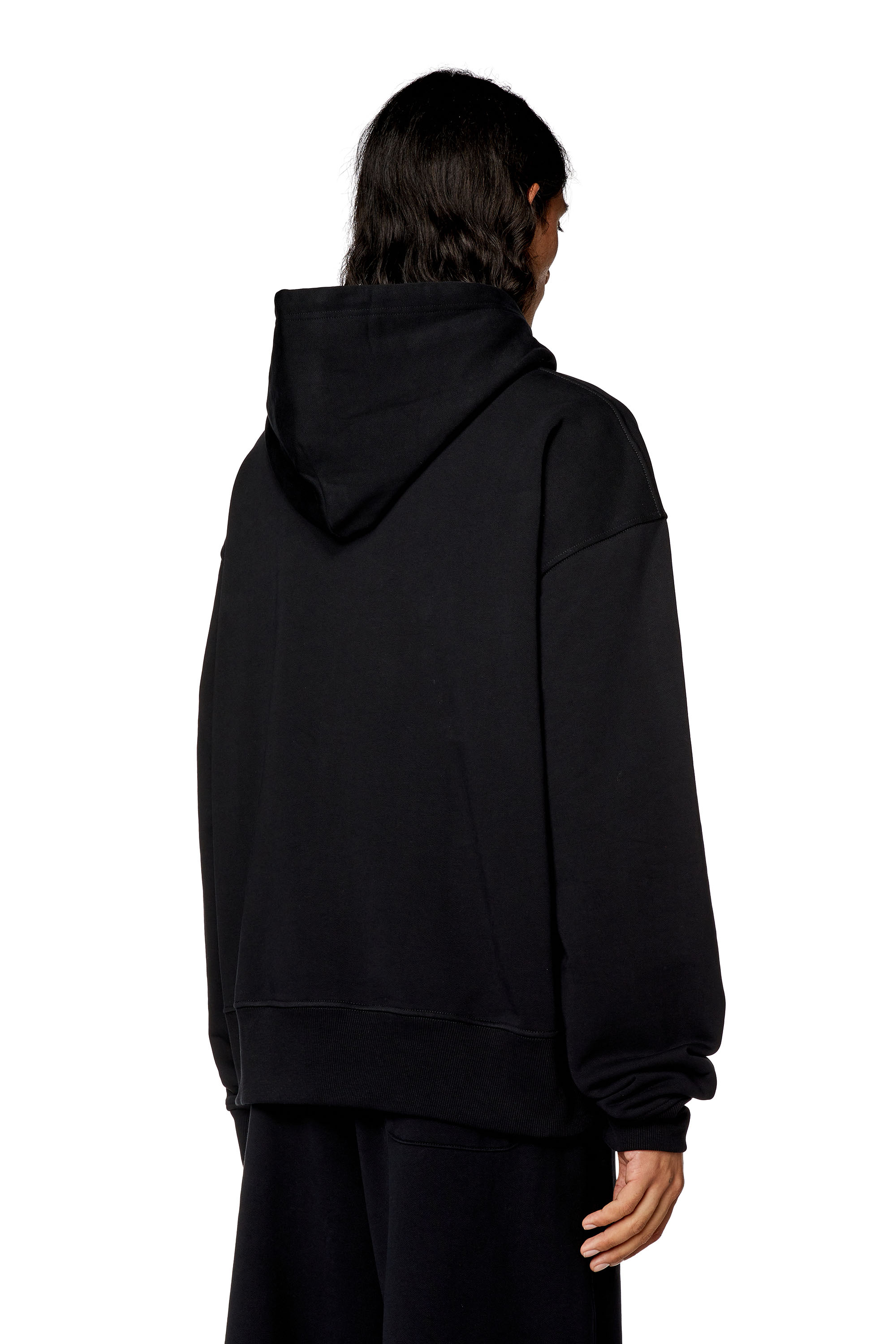 Diesel - S-MACS-HOOD-OD, Man's Oversized hoodie with metallic logo in Black - 3