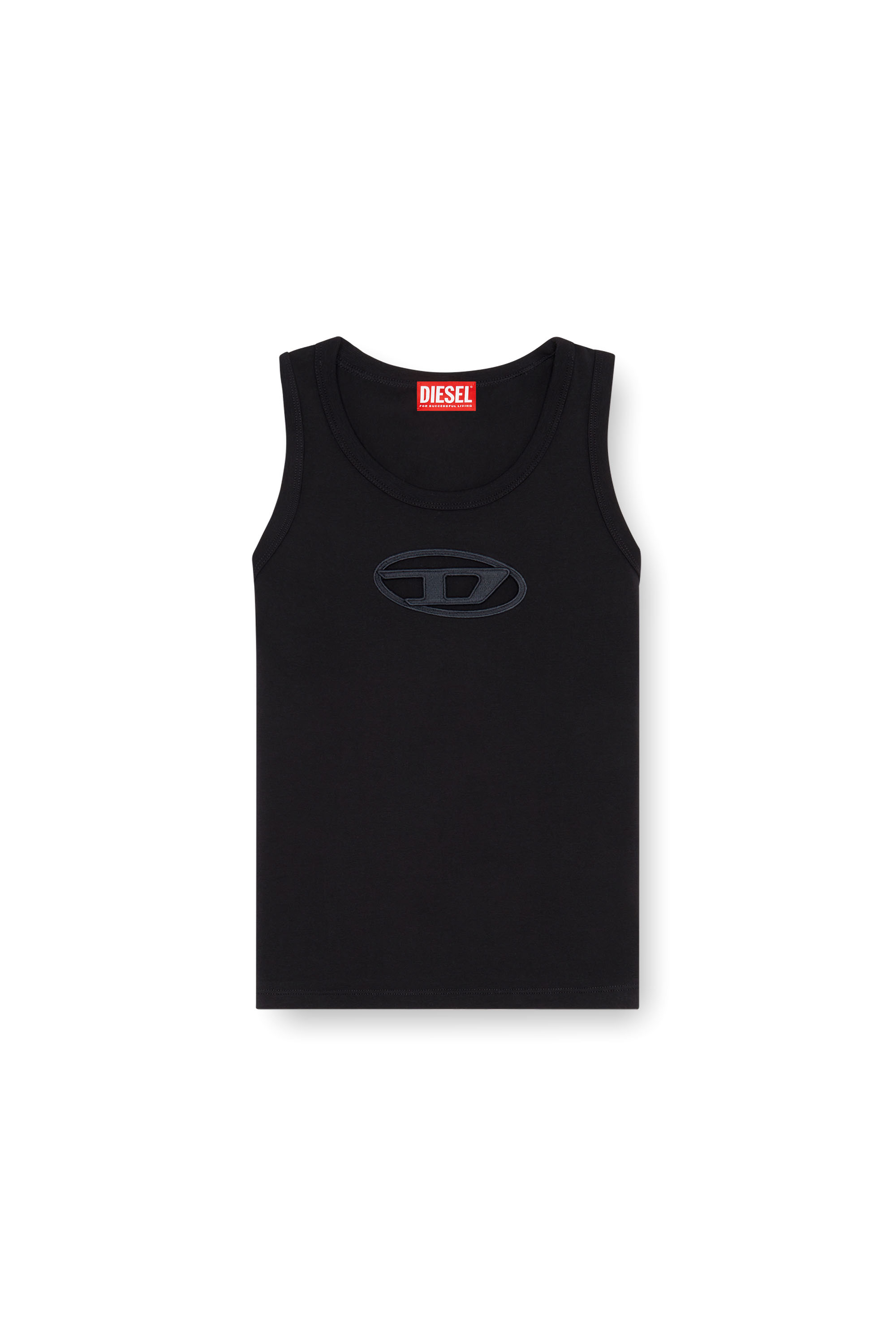 Diesel - T-LYNYS-OD, Woman's Tank top with cut-out Oval D logo in Black - 4