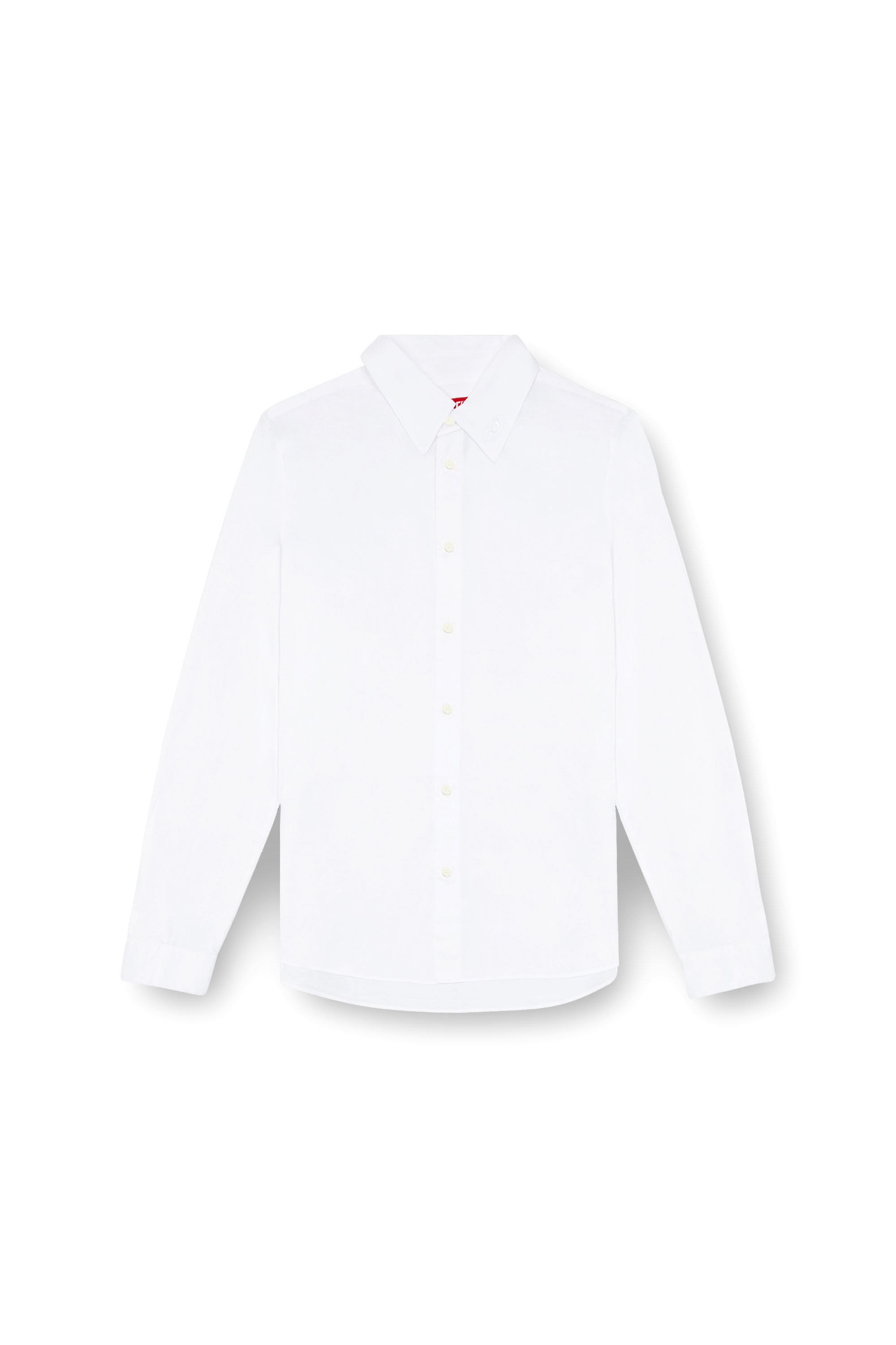 Diesel - S-FITTY-A, Man's Formal shirt with logo-embroidered collar in White - 5