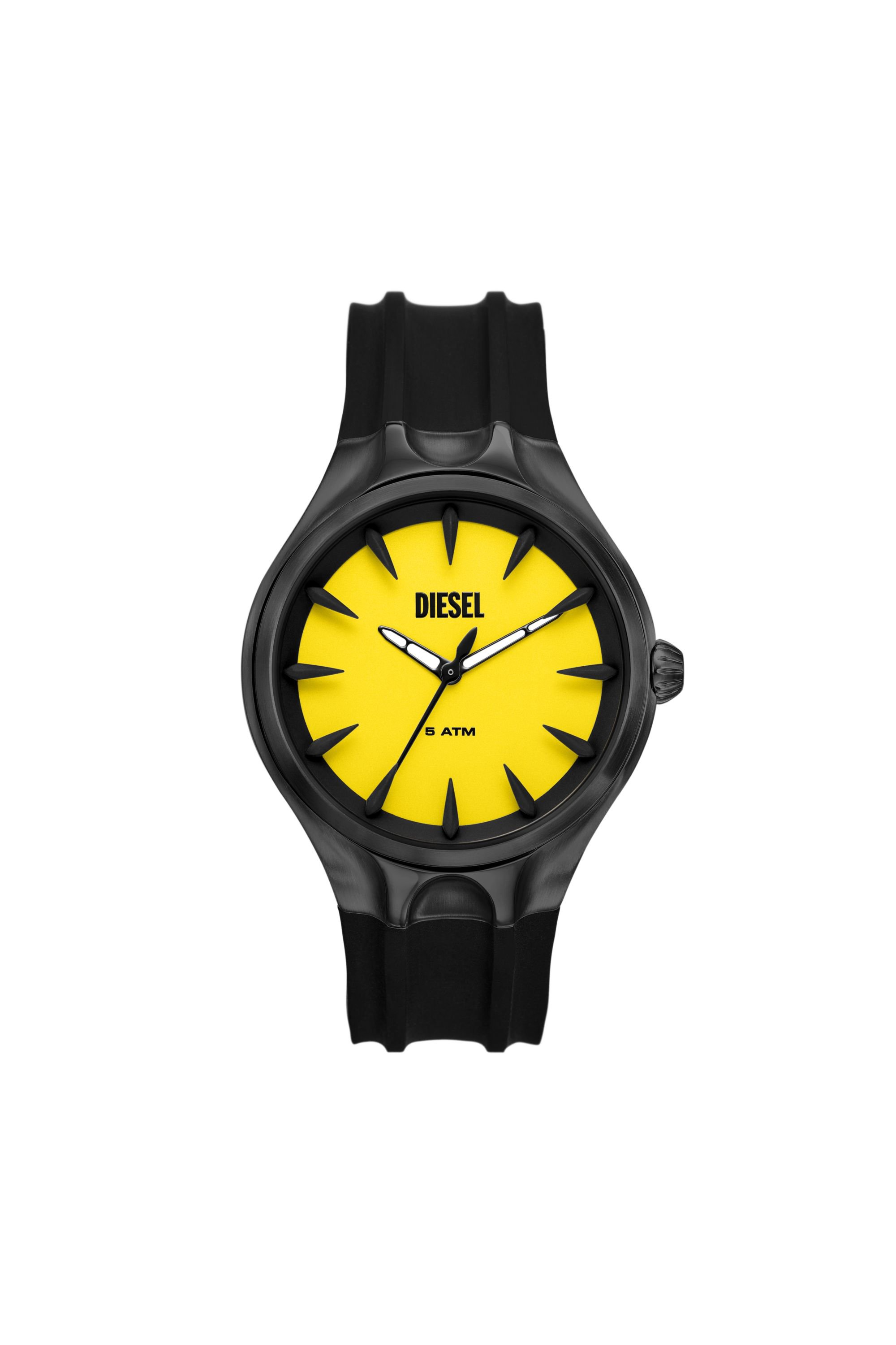 Diesel - DZ2201, Man's Streamline three-hand black silicone watch in Black - 1