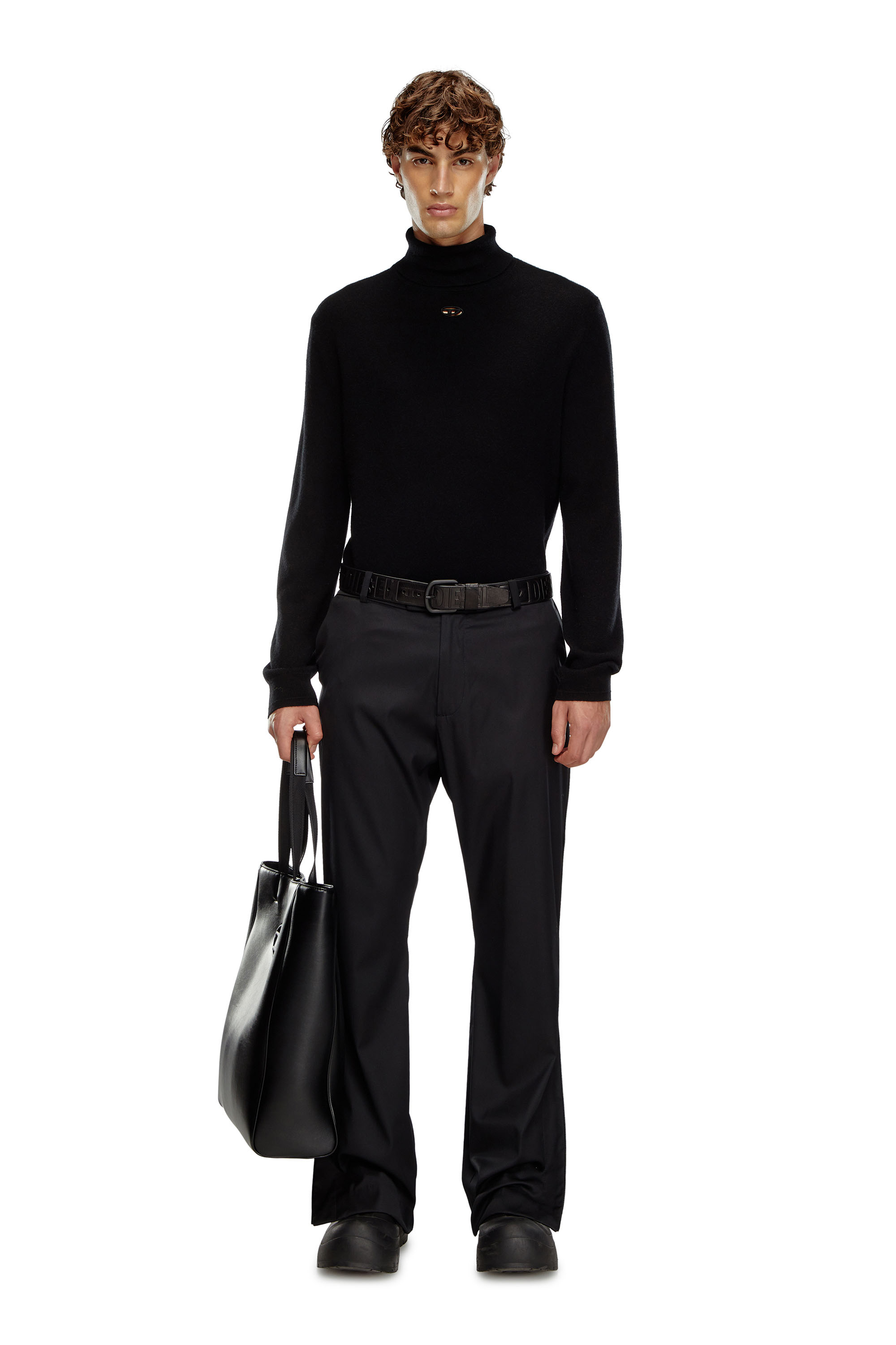 Diesel - K-VIERI-TN, Man's Turtleneck jumper in wool and cashmere in Black - 4