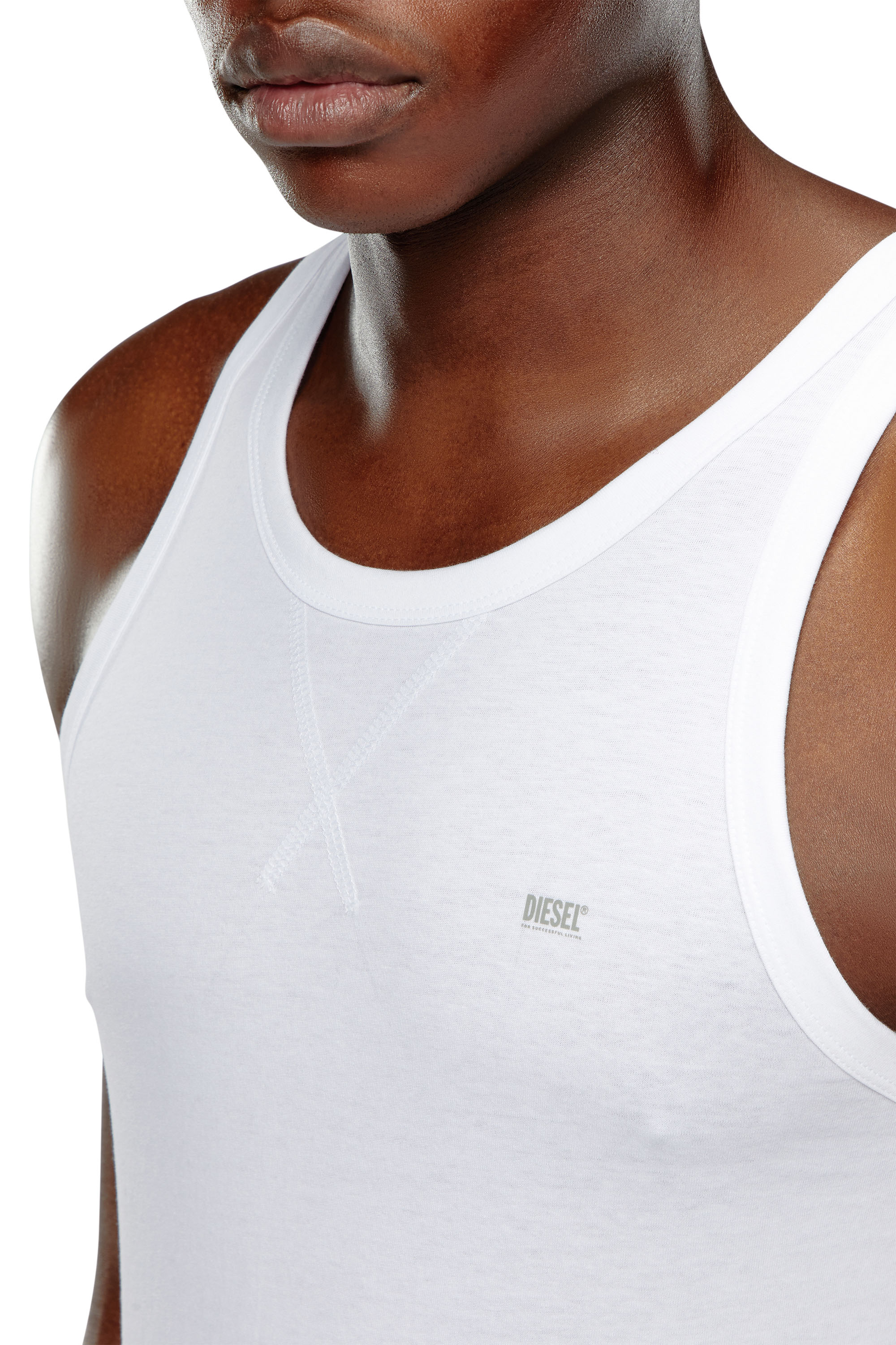 Diesel - UMTK-WALTYTWOPACK, Man's Two-pack of cotton tank tops in White - 4