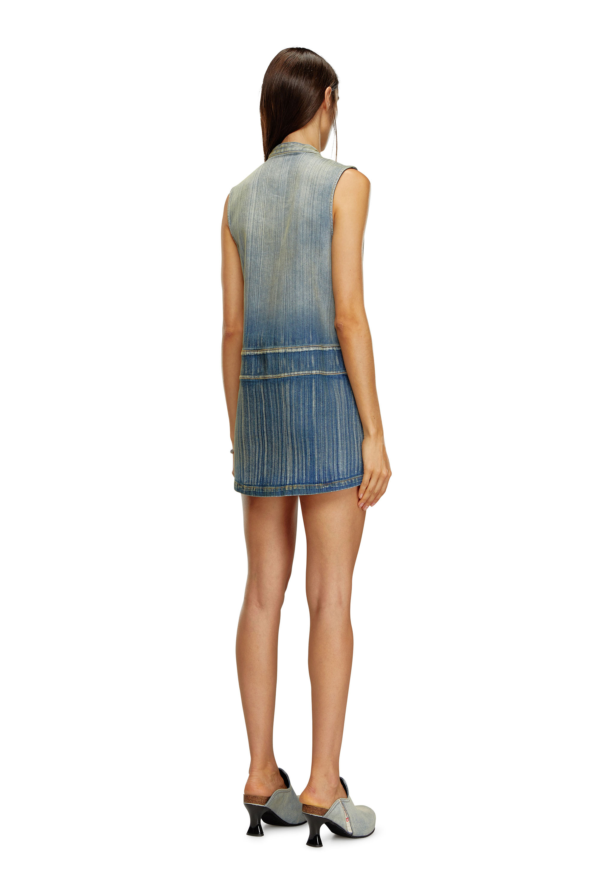 Diesel - DE-DAME-S, Minivestido en denim de herencia rayado Mujer in Azul marino - 2