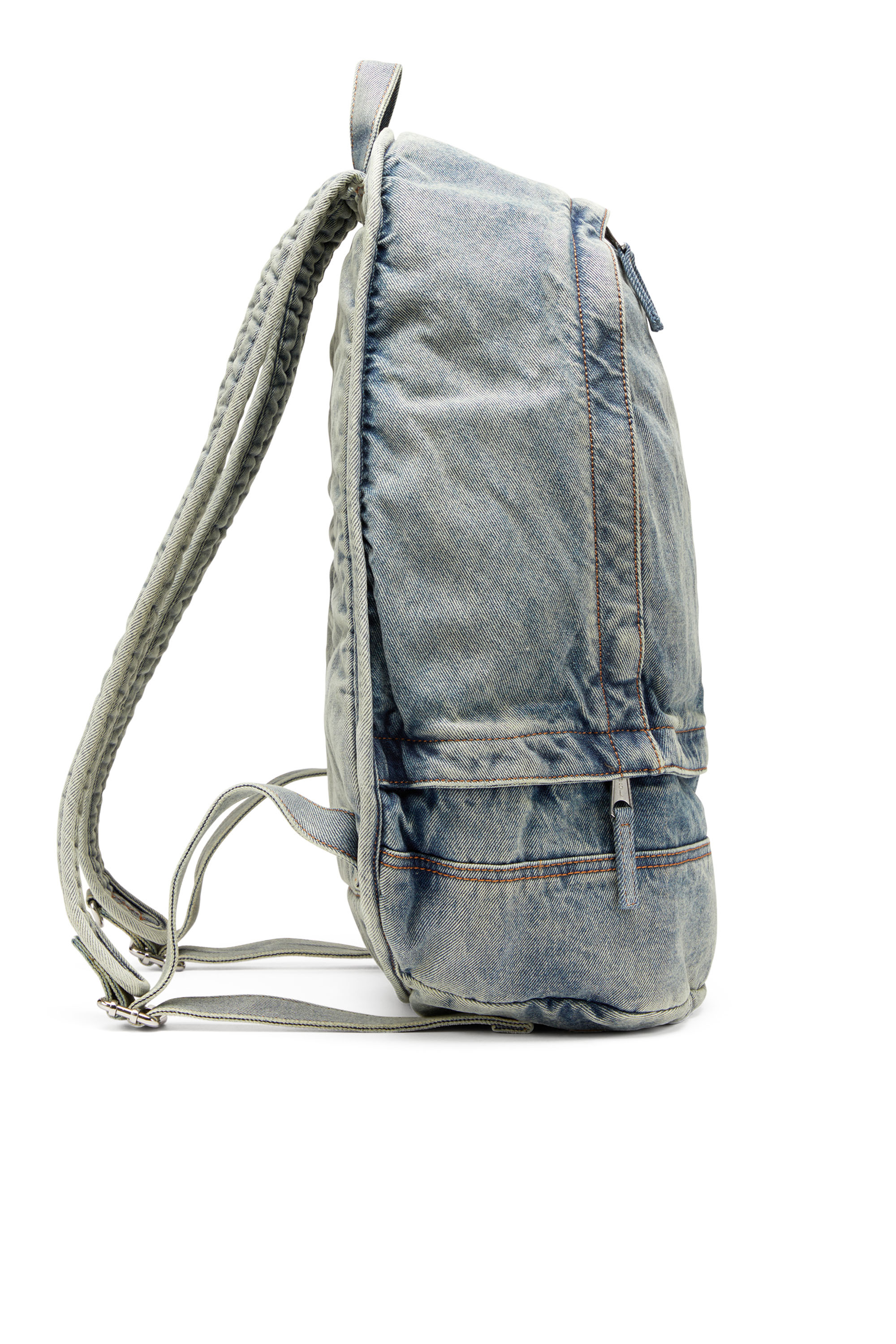 Diesel - RAVE BACKPACK, Rave-Mochila de denim solarizado Hombre in Azul marino - 3