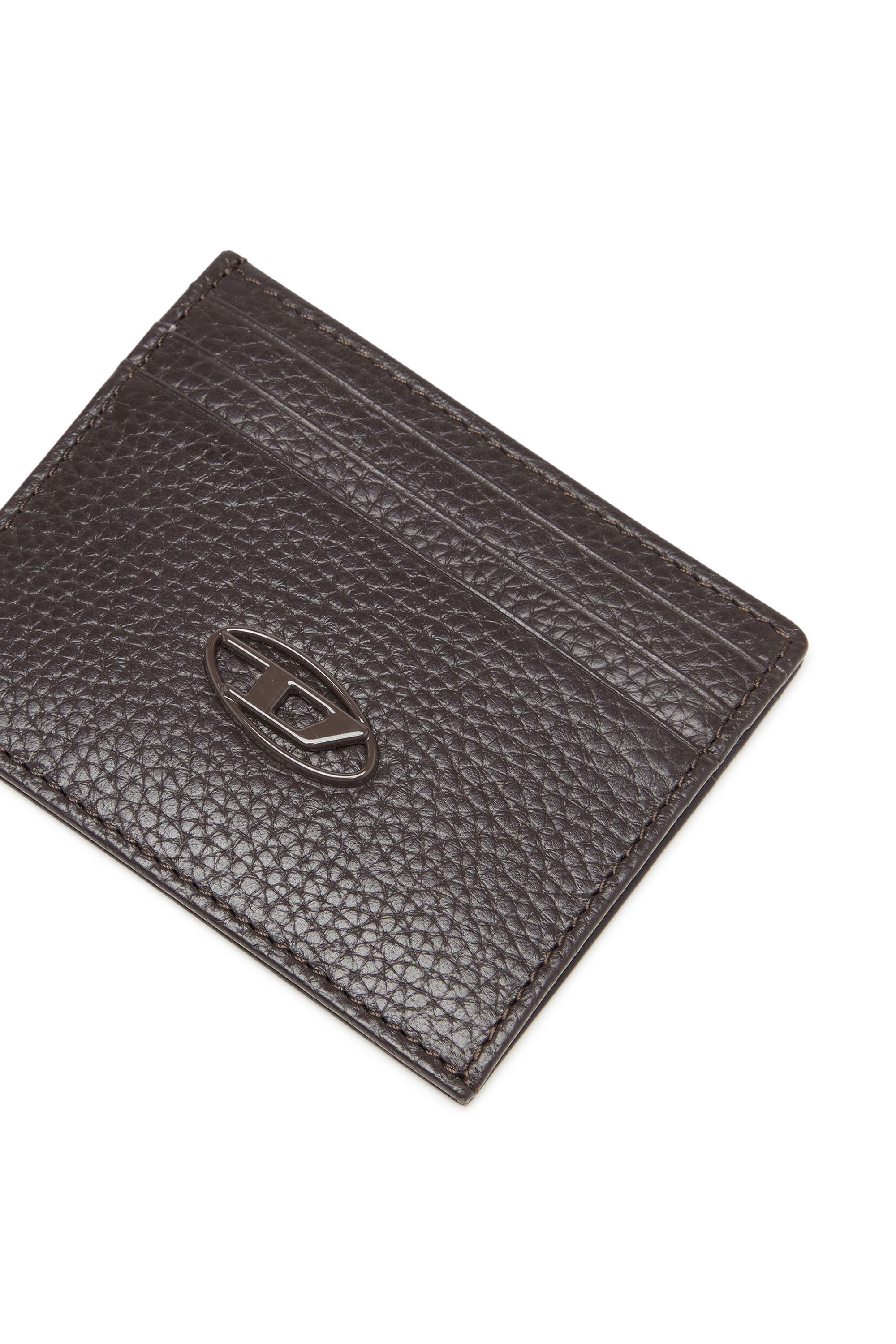 Diesel - CARD CASE, Tarjetero de piel flor Hombre in Marrón - 4