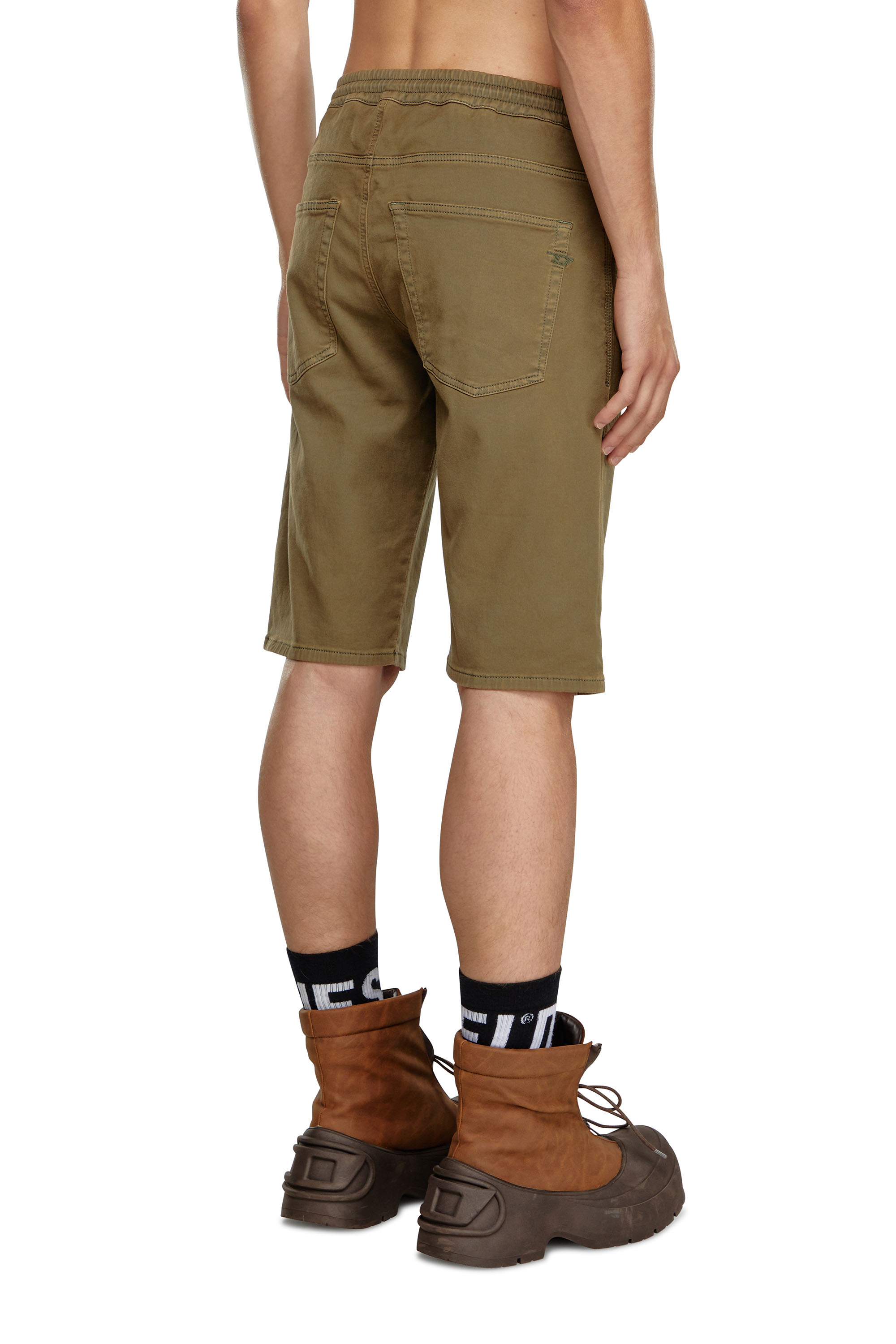 Diesel - 2033 D-KROOLEY-SHORT JOGG, Man's Chino shorts in JoggJeans in Military Green - 2