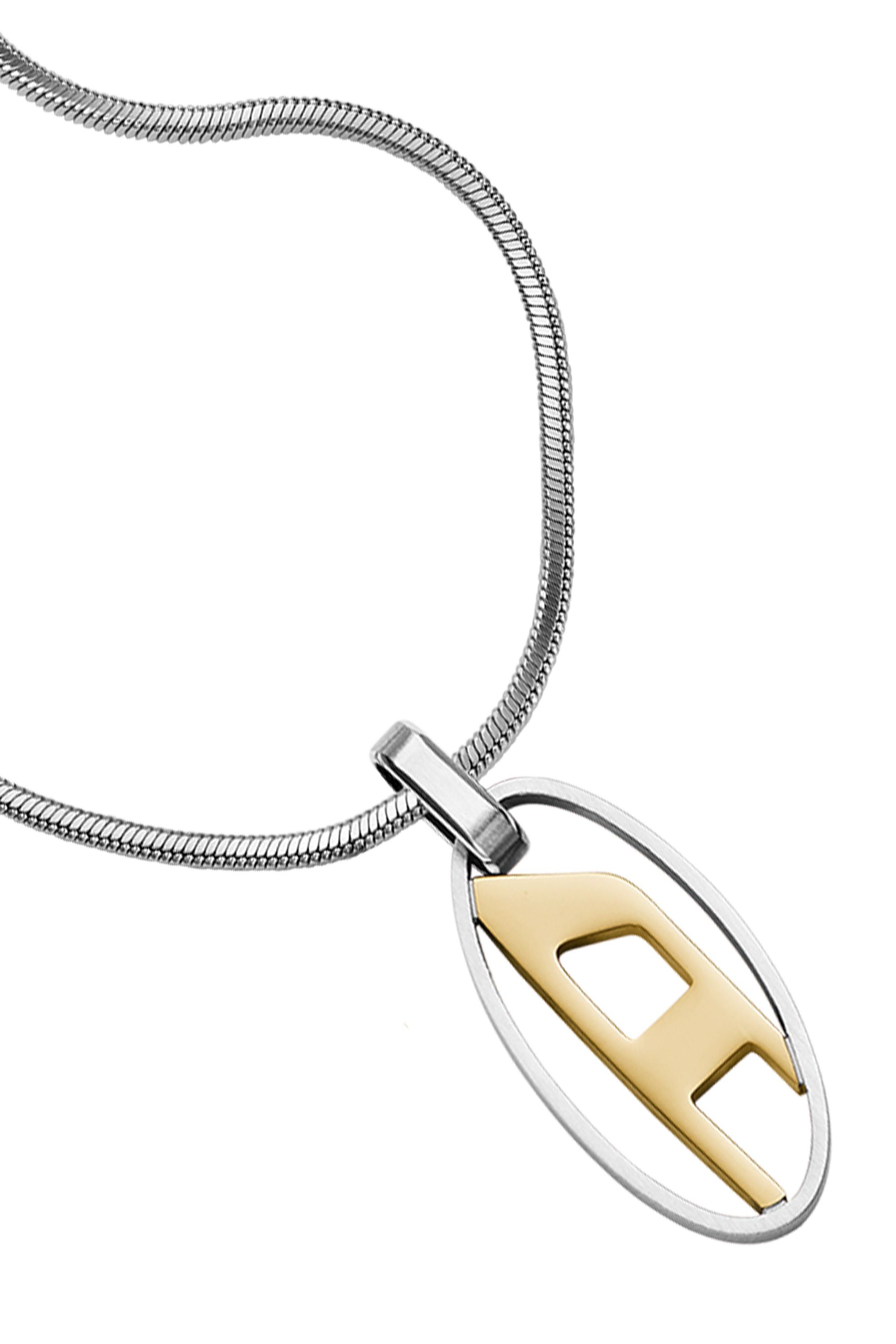 Diesel - DX1421, Unisex's Two-Tone Stainless Steel Pendant Necklace in Silver - 1