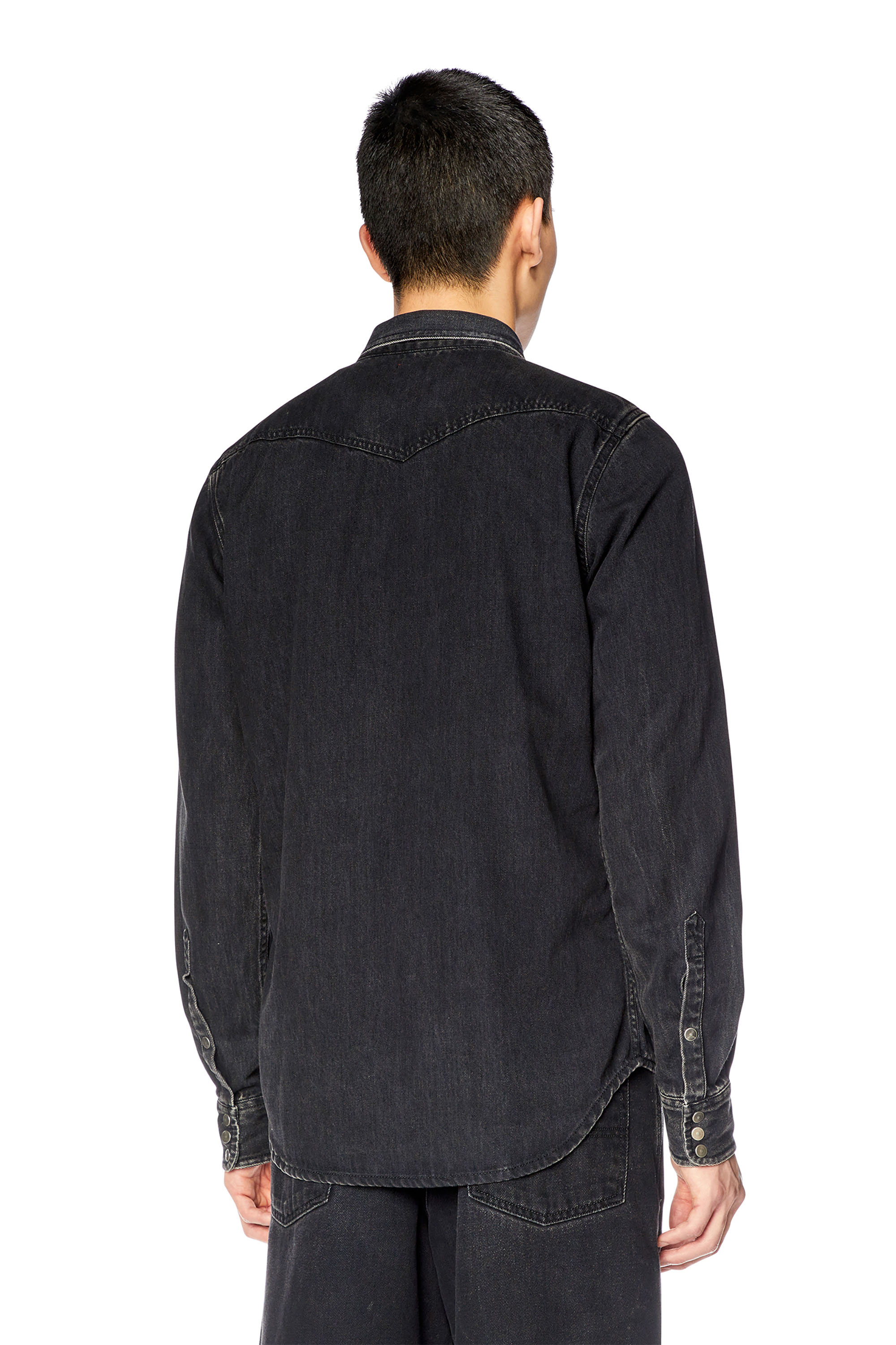 Diesel - D-VEGA, Man's Overshirt in Tencel denim in Black - 2