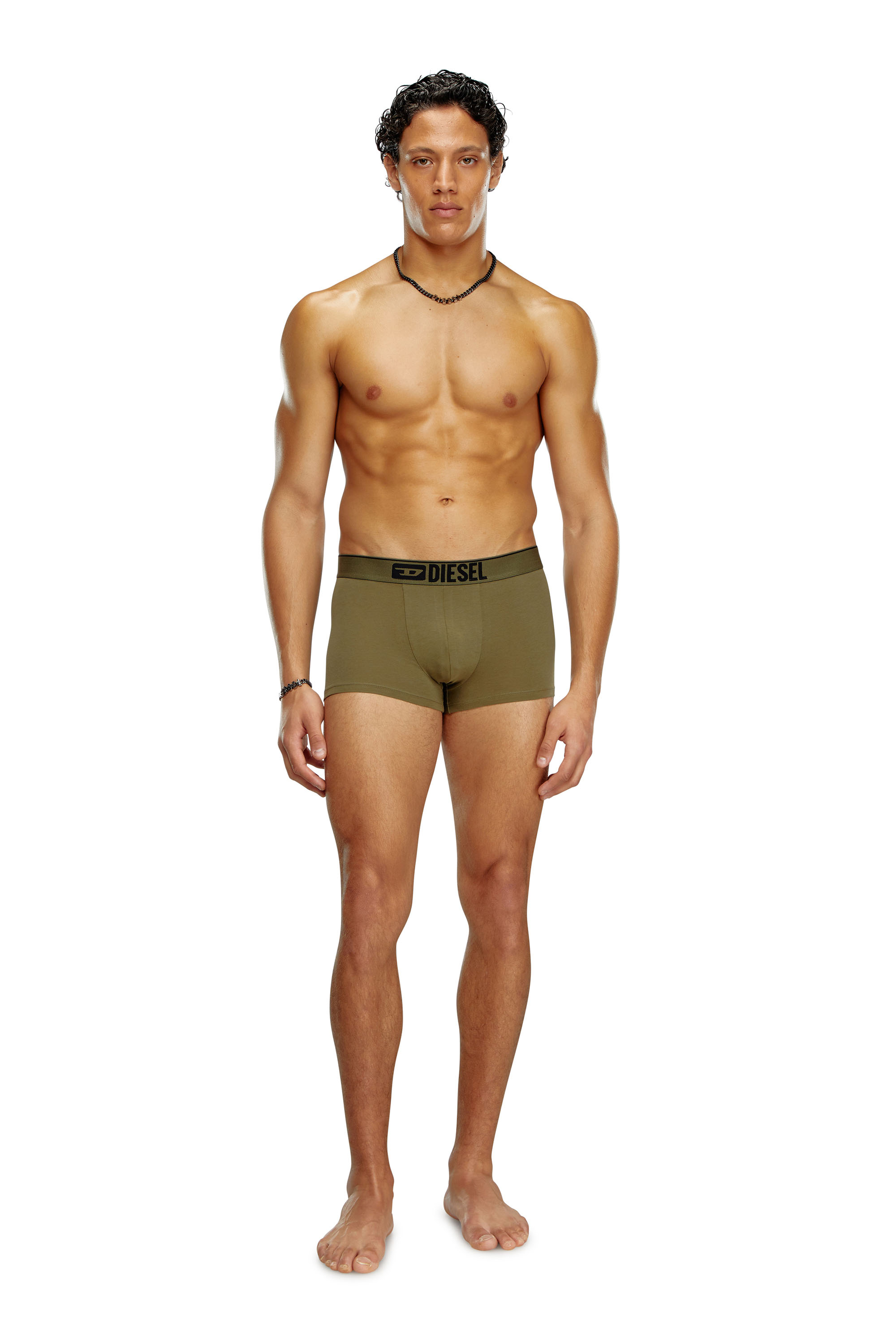 Diesel - UMBX-DAMIENTHREEPACK, Paquete de 3 bóxers ajustados lisos y de camuflaje Hombre in Verde - 4