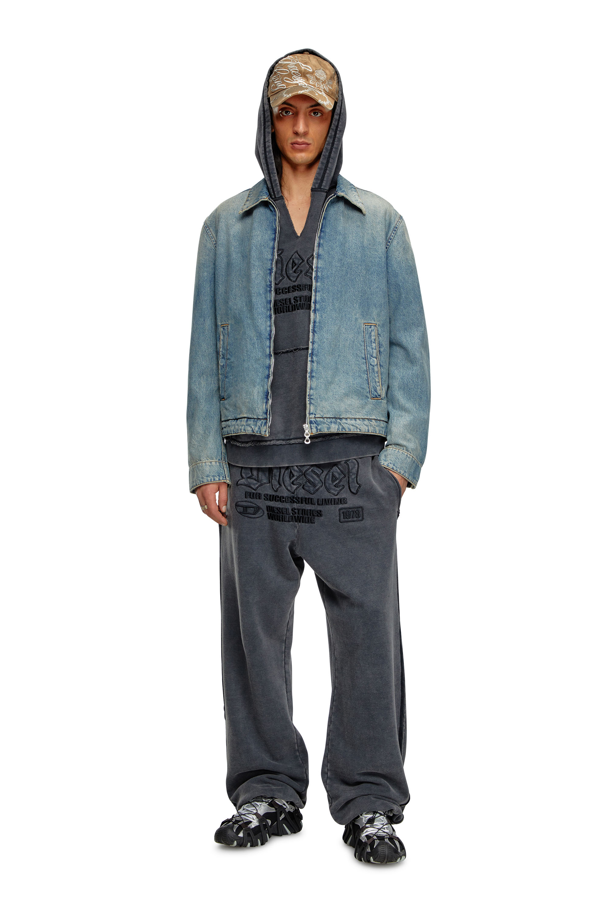 Diesel - D-ROHE, Man's Denim blouson jacket in Light Blue - 2