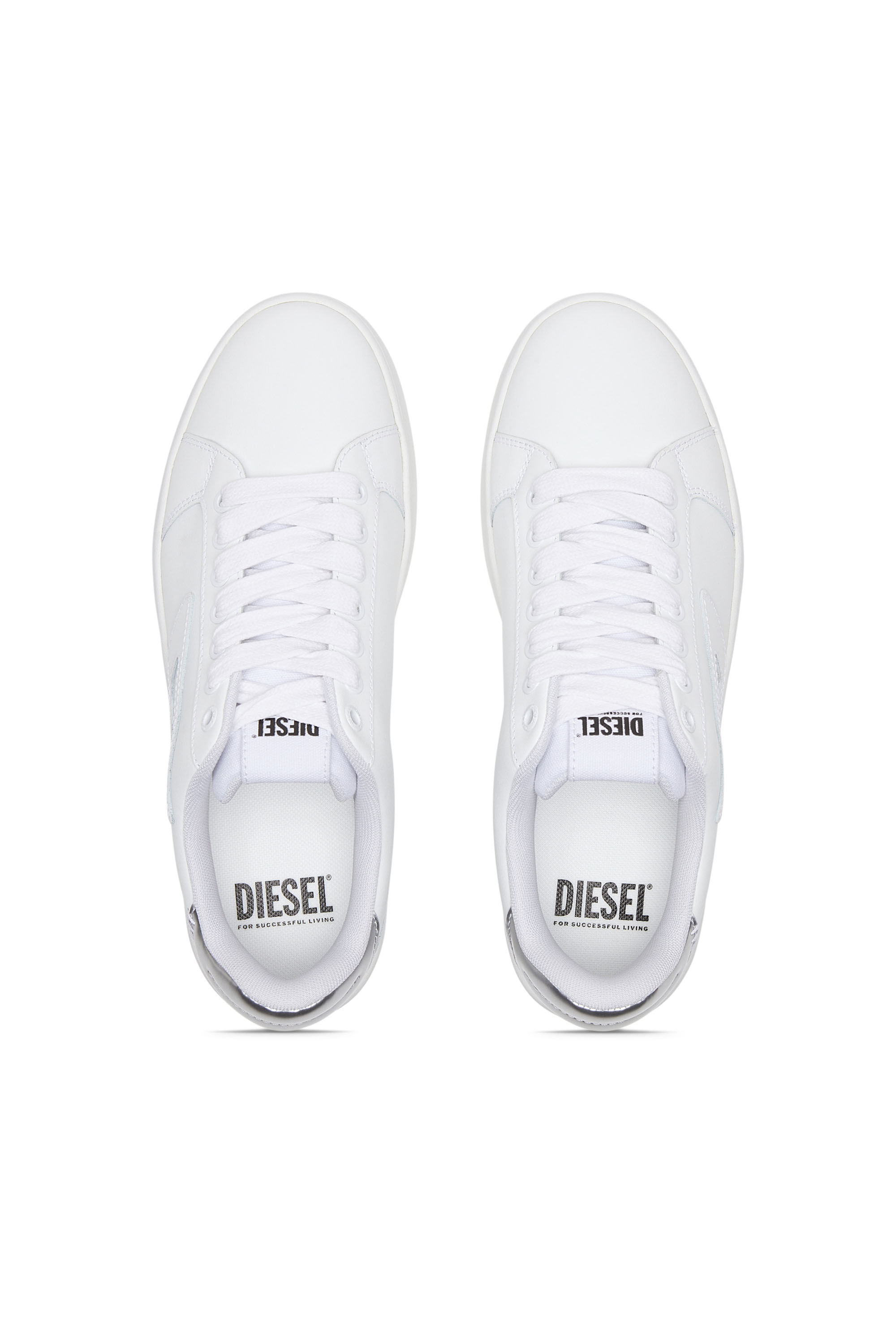 Diesel - S-ATHENE BOLD W, Woman's S-Athene Bold-Low-top sneakers with flatform sole in White/Silver - 5